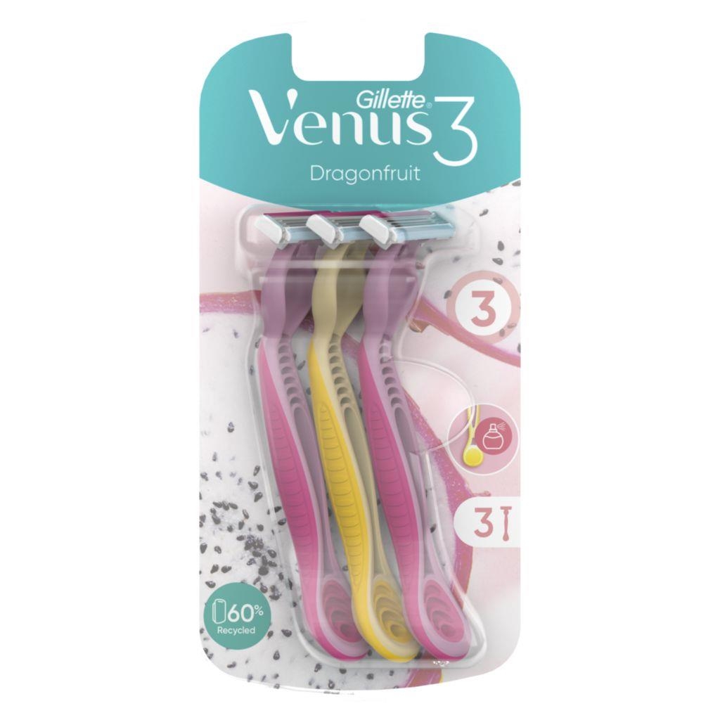 Drogerie a kosmetika - Gillette Venus 3 Dragonfruit Pohotová holítka 3 ks