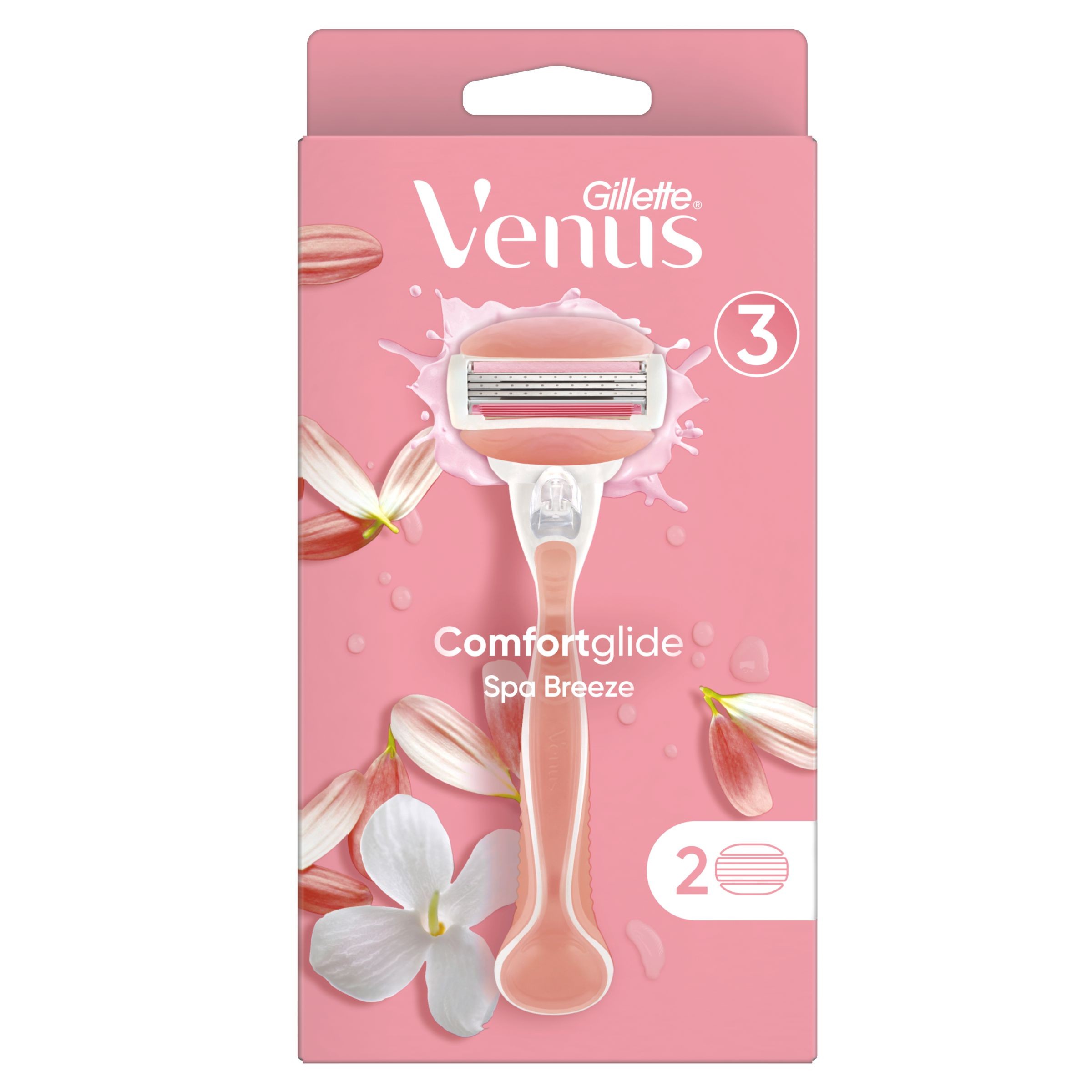 Drogerie a kosmetika - Gillette Venus ComfortGlide Spa Breeze Holicí strojek + 2 Holicí hlavice