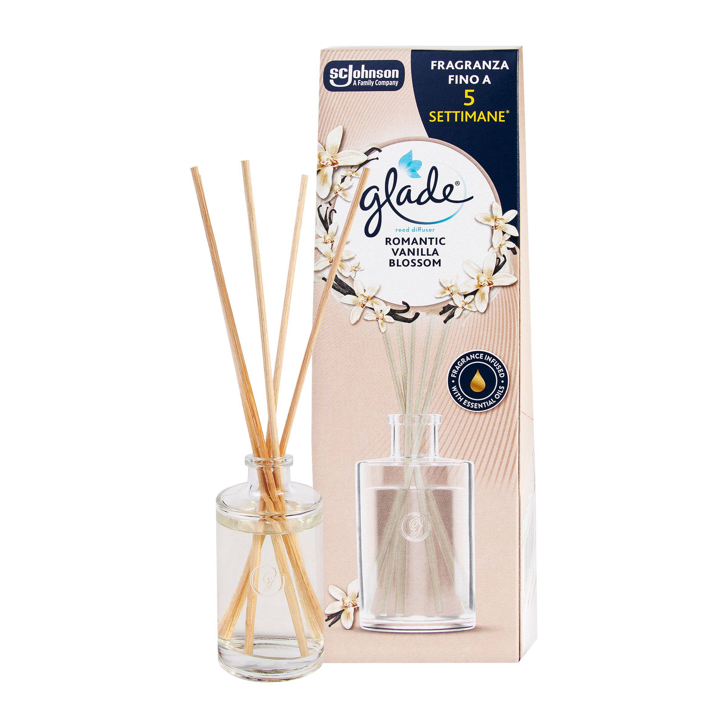 Domácnost a Zahrada - Glade Reed Diffuser - Romantic Vanilla Blossom, osvěžovač vzduchu vonné tyčinky 50ml
