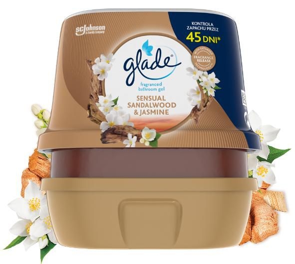 Domácnost a Zahrada - Glade Sensual Sandalwood & Jasmine vonný gel do koupelny 180g