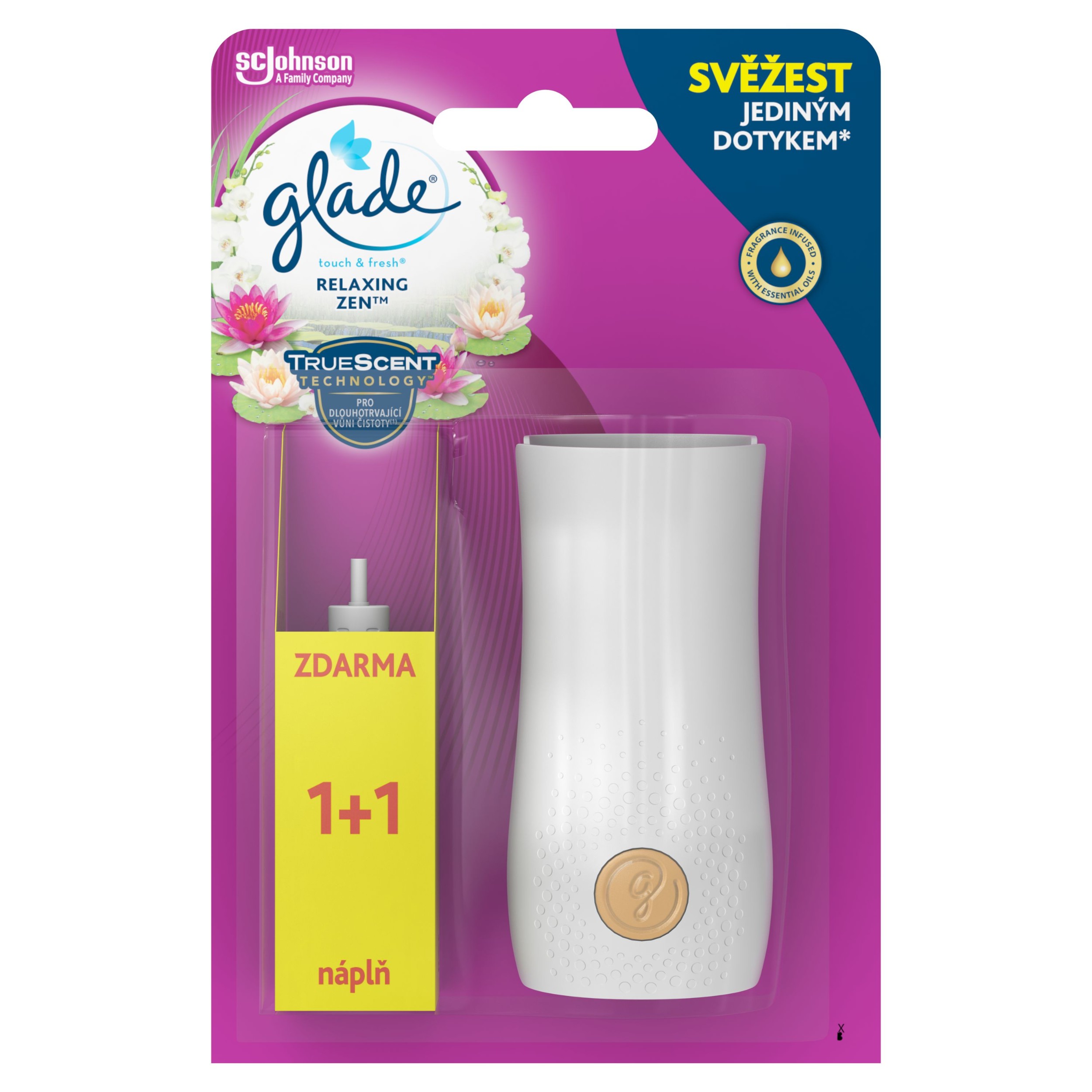 Drogerie a kosmetika - Glade Touch & Fresh Relaxing Zen aerosolový osvěžovač vzduchu 2x10ml