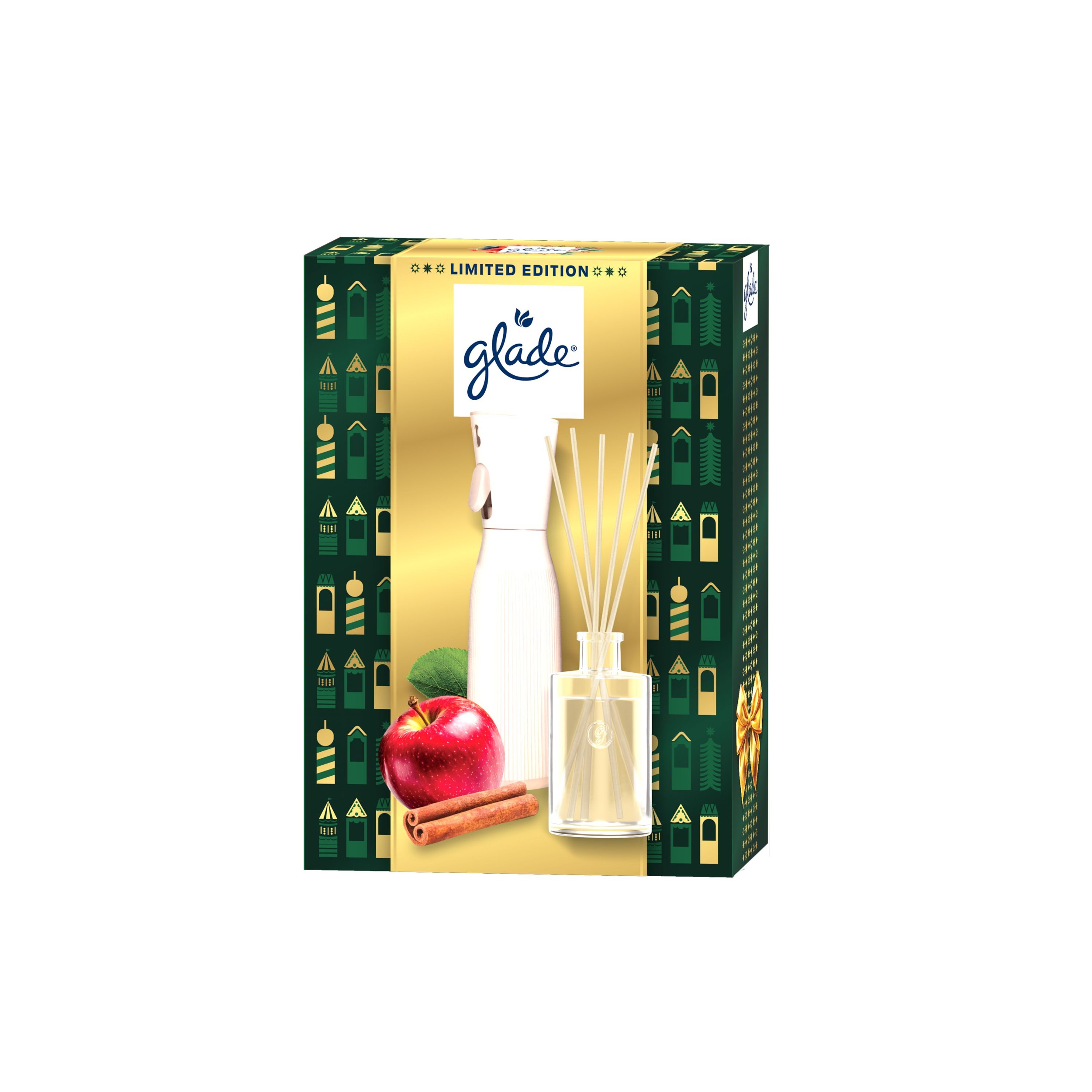 Drogerie a kosmetika - Glade  W26 vánoční balíček Reeds Apple  + Refillable Room Spray Apple  50ml+10ml 1 balení