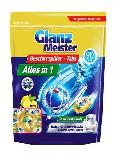 Drogerie a kosmetika - GlanzMeister tablety do myčky All in 1 90ks