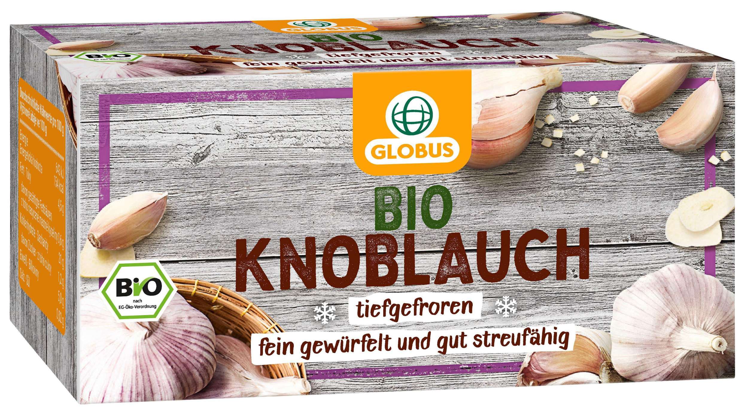 Mražené potraviny - Globus Bio česnek mražený 75 g