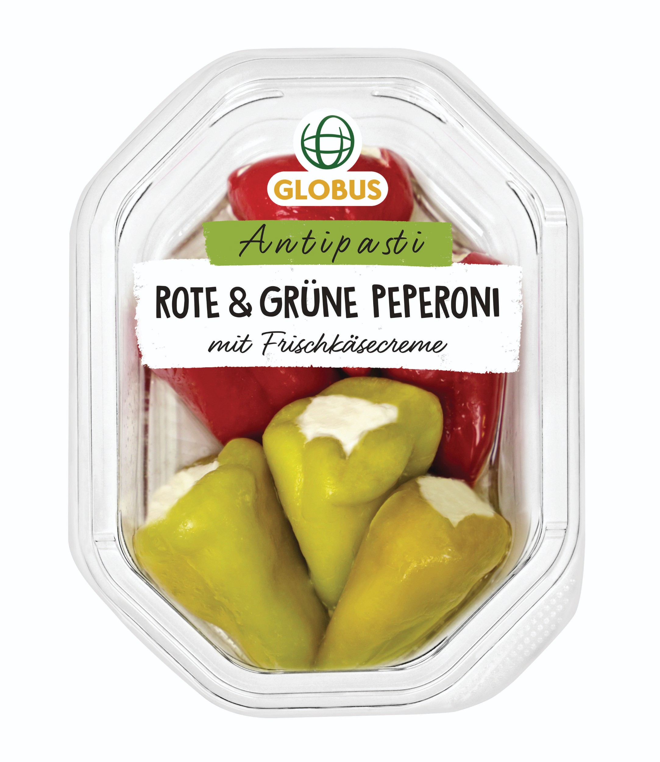 Uzeniny a lahůdky - Globus Červené a zelené papriky plněné čerstvým sýrem 150g
