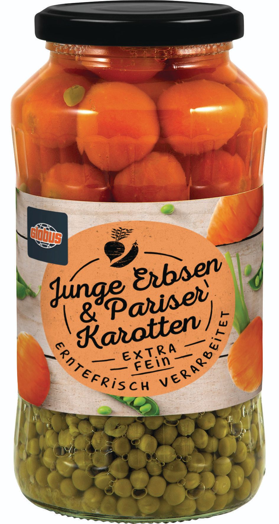 Trvanlivé potraviny - Globus Hrášek s mrkví 660ml