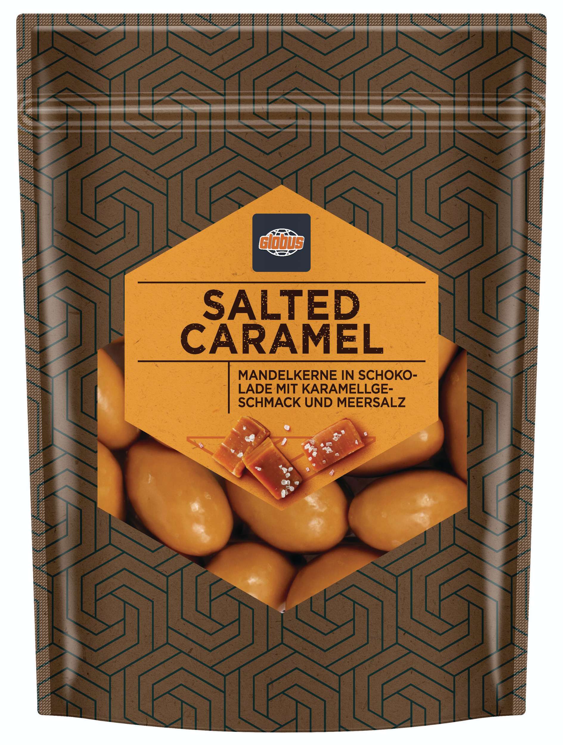 Trvanlivé potraviny - Globus Mandle v čokoládě slaný karamel 150g