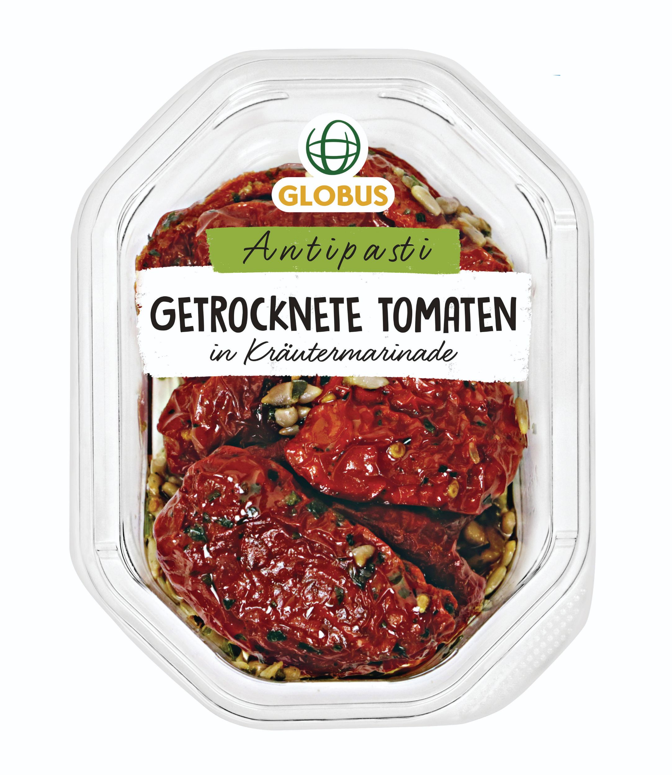 Uzeniny a lahůdky - Globus Sušená rajčata v bylinkové marinádě 150g