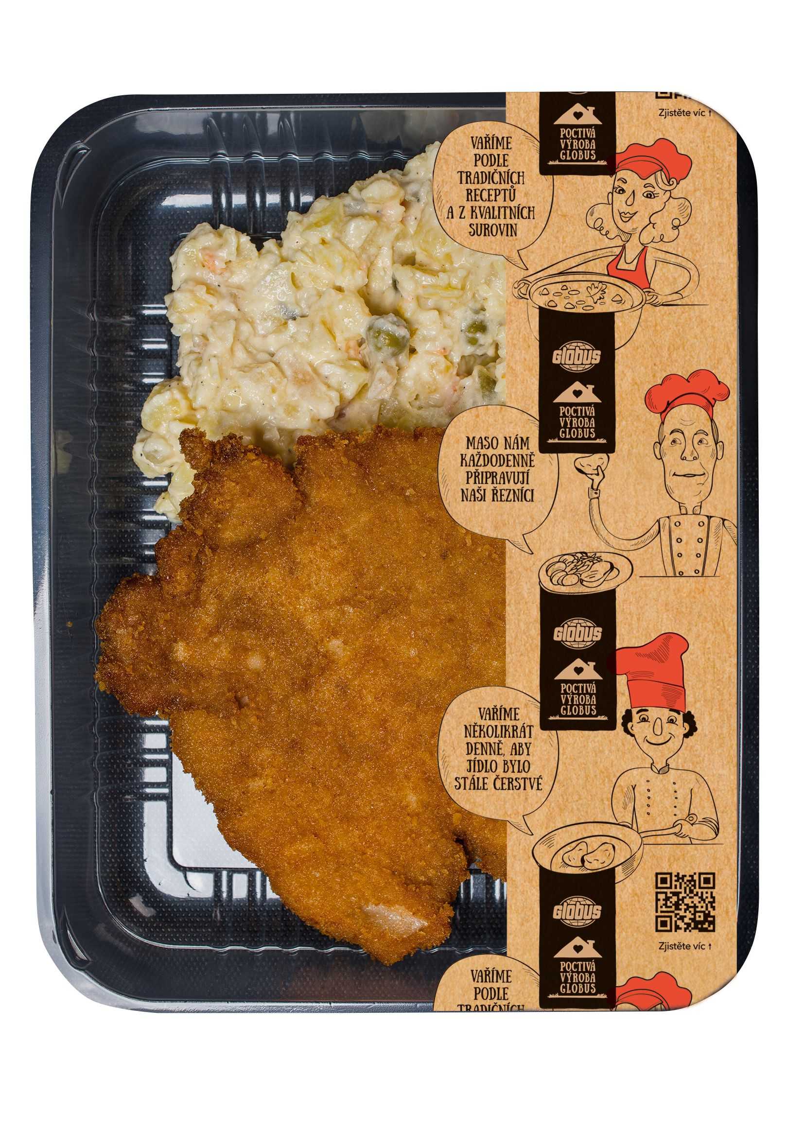 Hotová jídla - Globus Vepřový řízek s bramborovým salátem 430 g