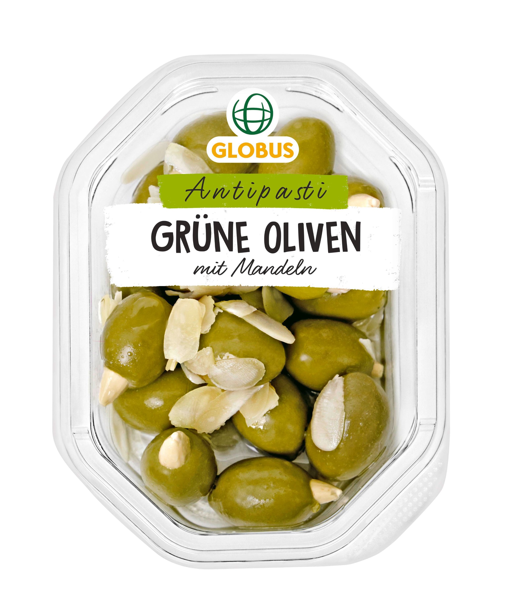 Uzeniny a lahůdky - Globus Zelené olivy plněné mandlemi 130 g