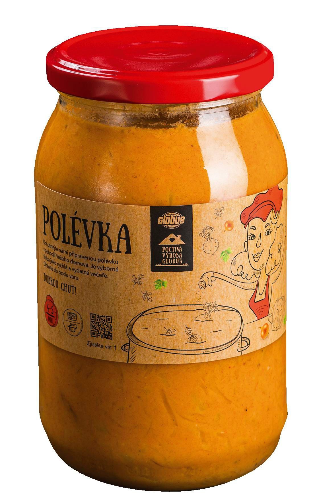 Hotová jídla - Globus Zelná polévka s klobásou 800 g