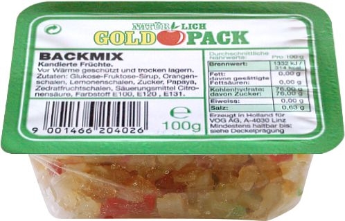 Trvanlivé potraviny - Gold Pack kandovaná směs 100 g