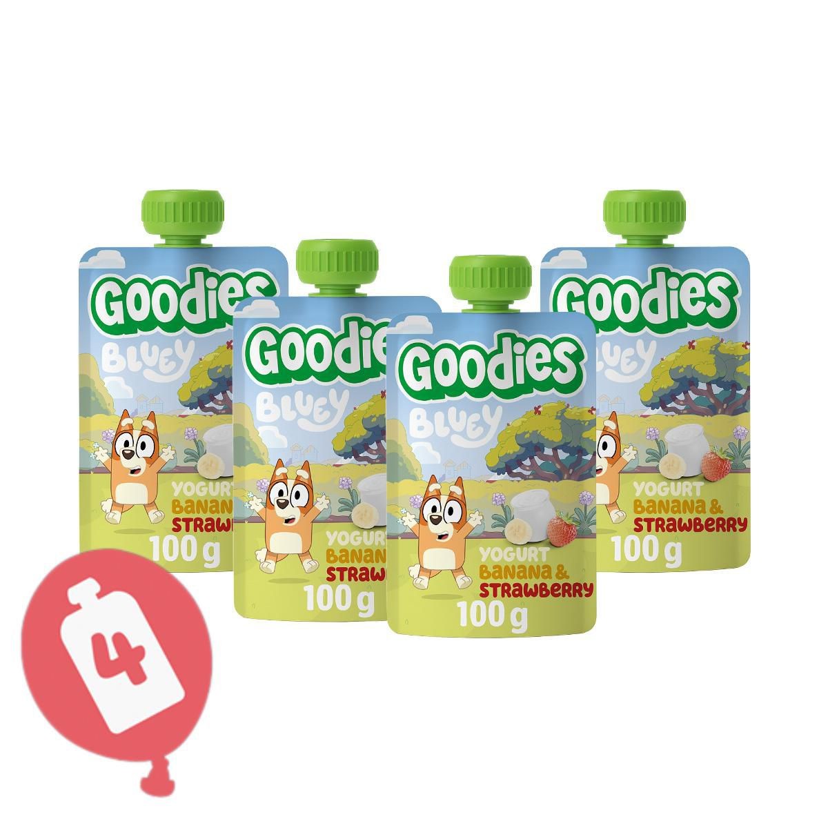 Goodies Kapsička Bluey jogurt banán & jahoda 4x100g-1