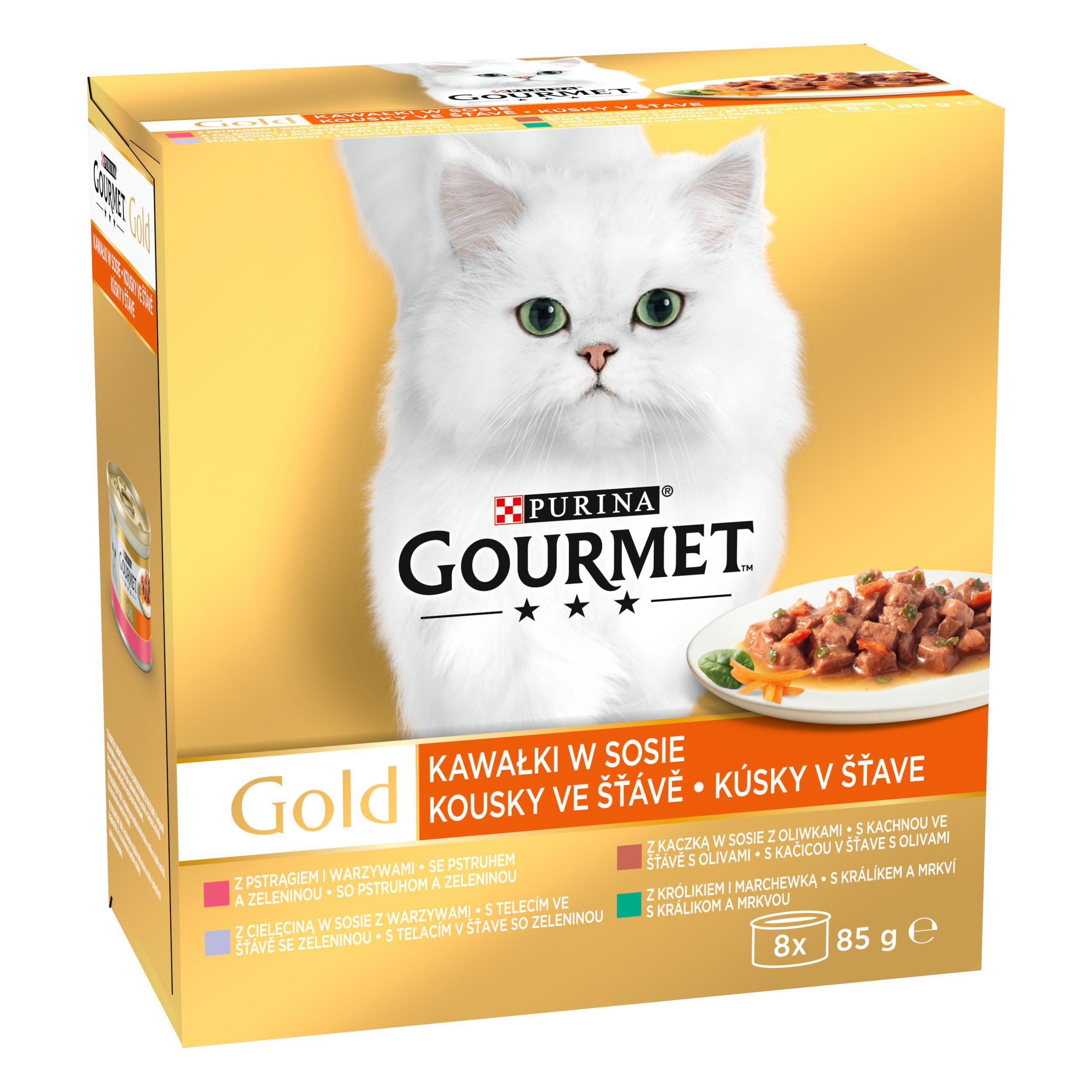 Svět zvířat - Gourmet Gold multipack kousky se zeleninou ve šťávě 8x85 g
