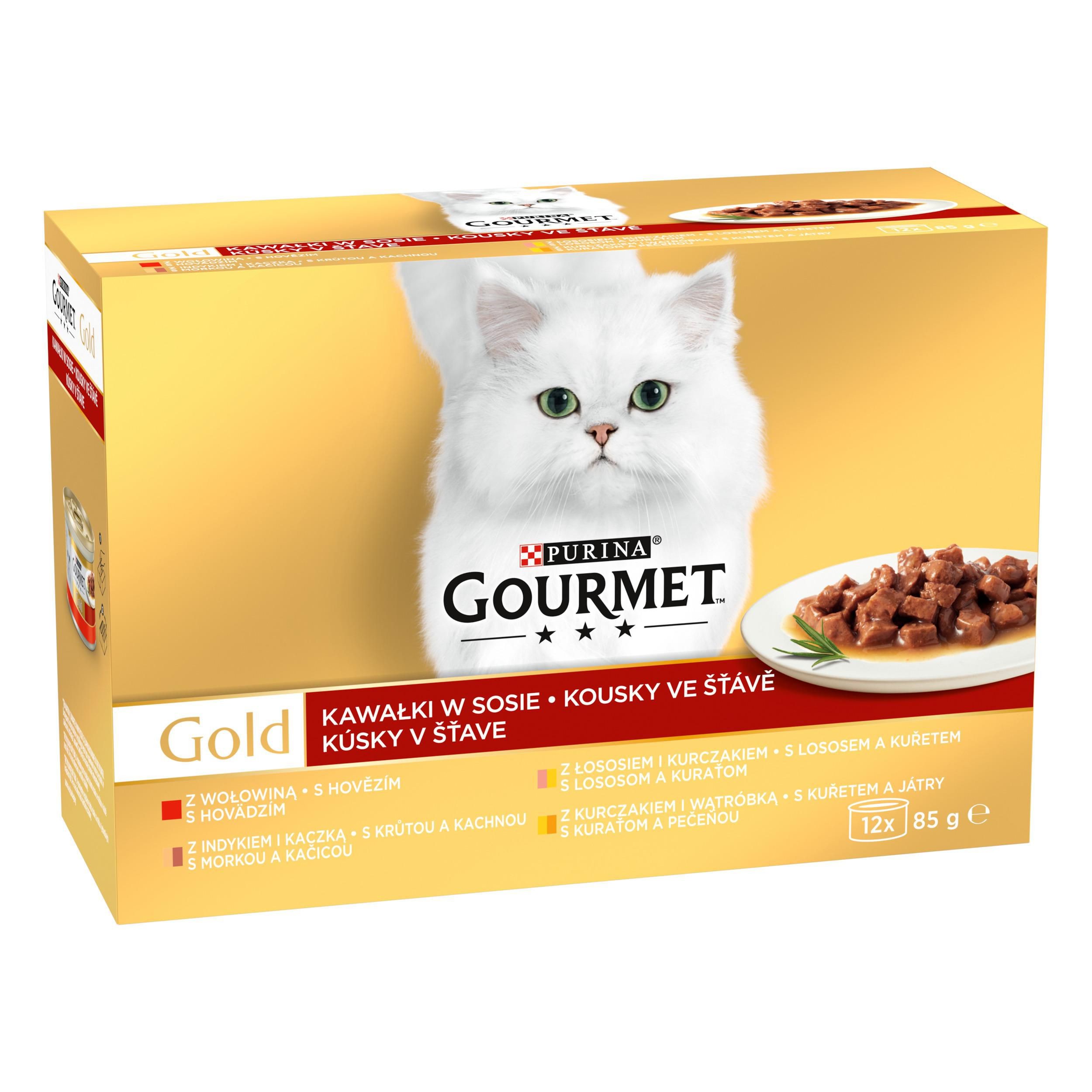Svět zvířat - Gourmet Gold multipack kousky ve šťávě 12x85 g