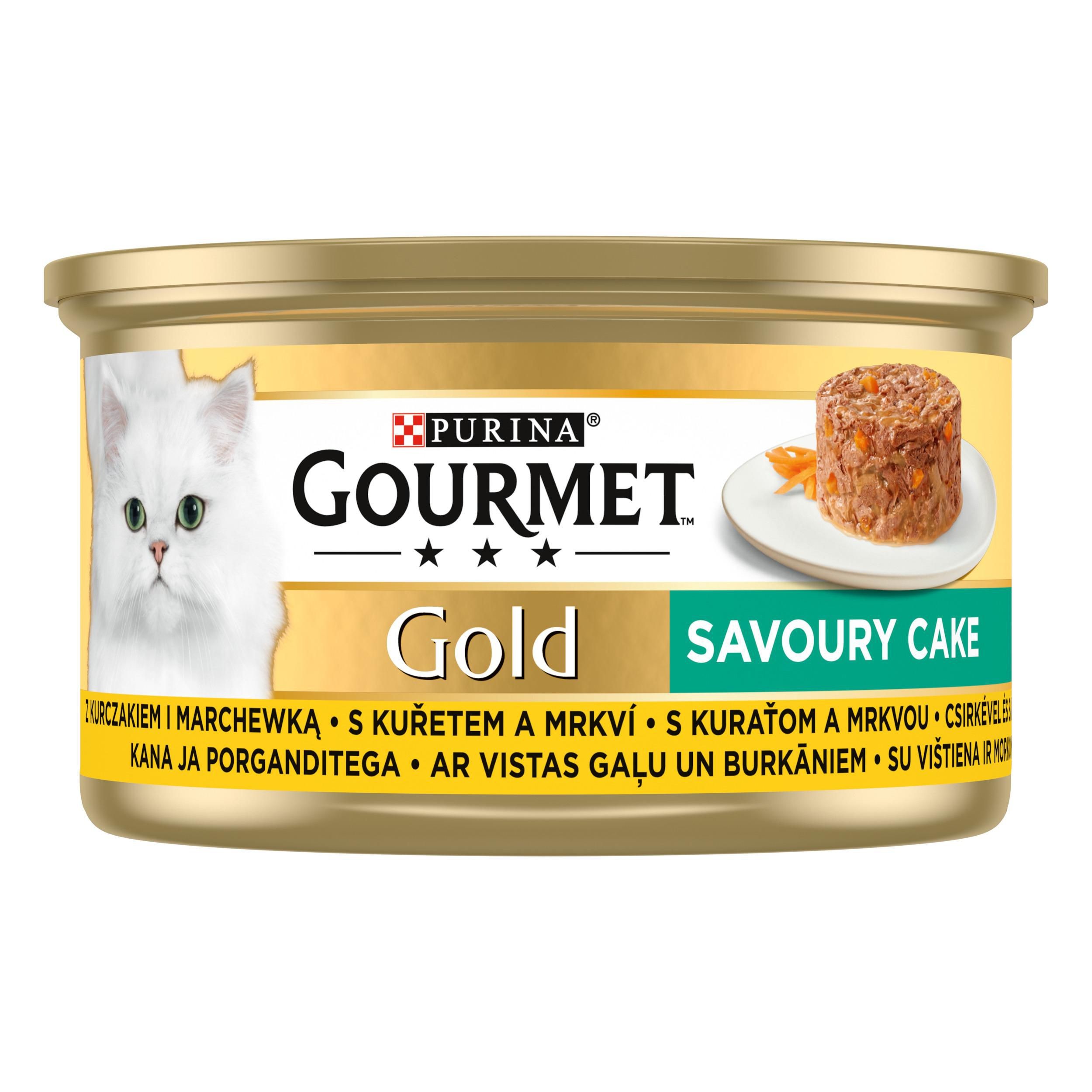 Svět zvířat - Gourmet Gold Savoury cake s kuřetem a mrkví 85 g