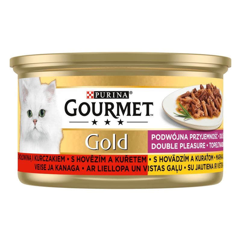 Svět zvířat - Gourmet Gold směs grilovaných a dušených kousků s hovězím a kuřetem 85 g