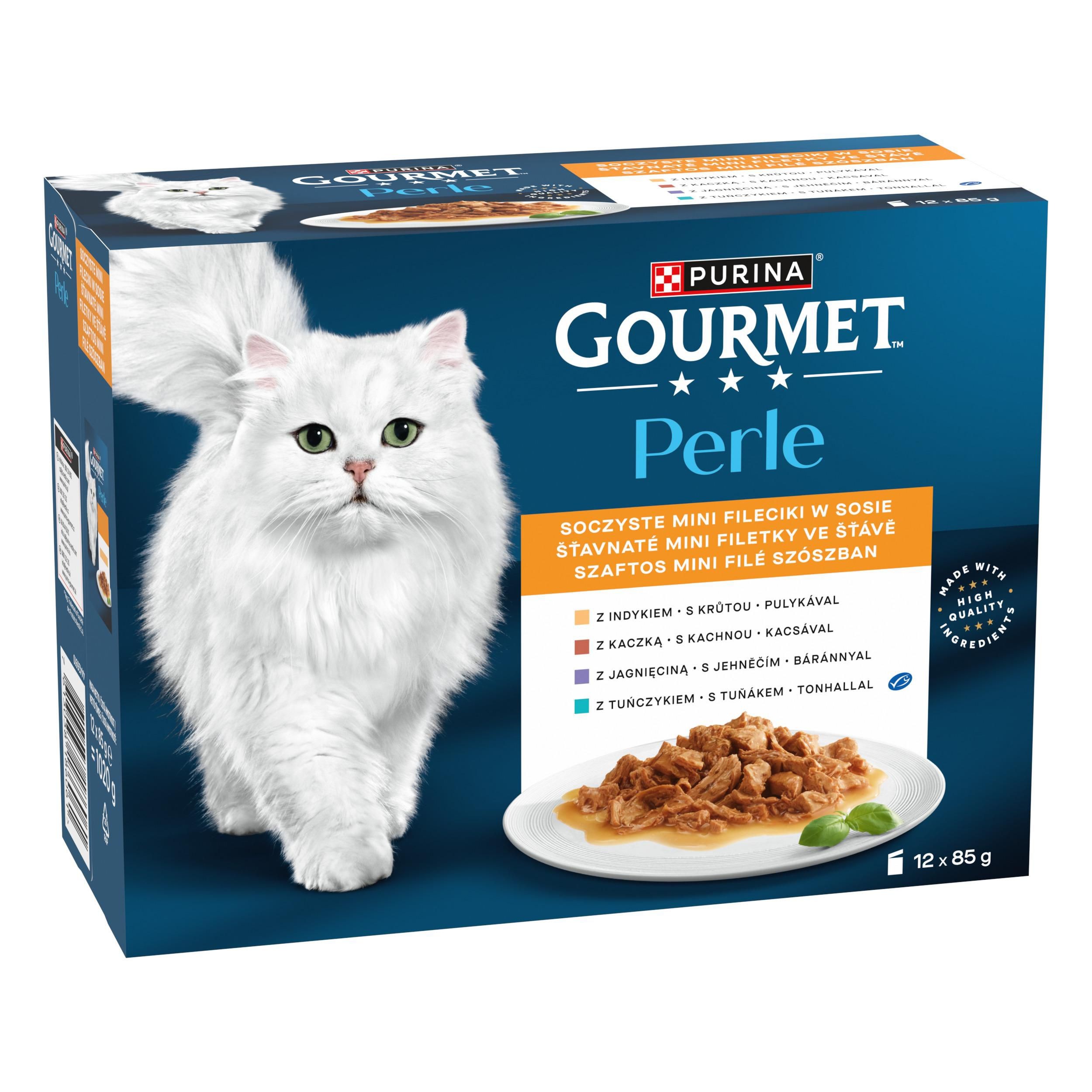 Svět zvířat - Gourmet Perle minifiletky krůta, kachna, jehněčí, tuňák ve šťávě 12x 85 g