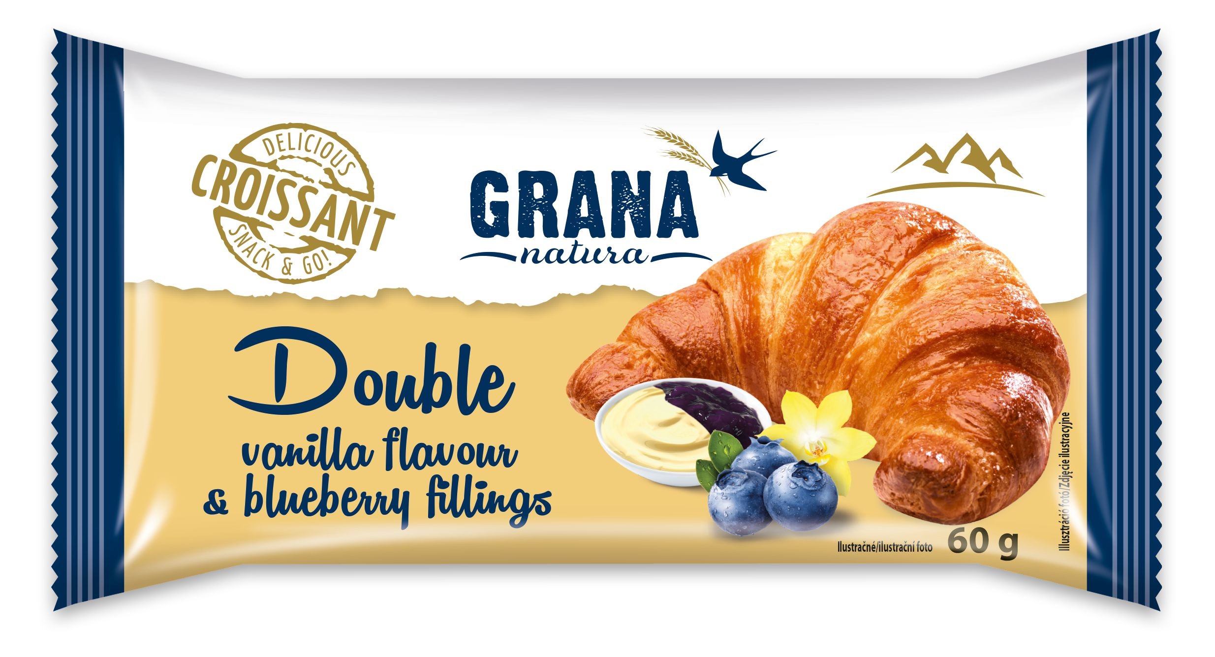 Pekárna a cukrárna - Grana Croissant vanilka-borůvka 60g