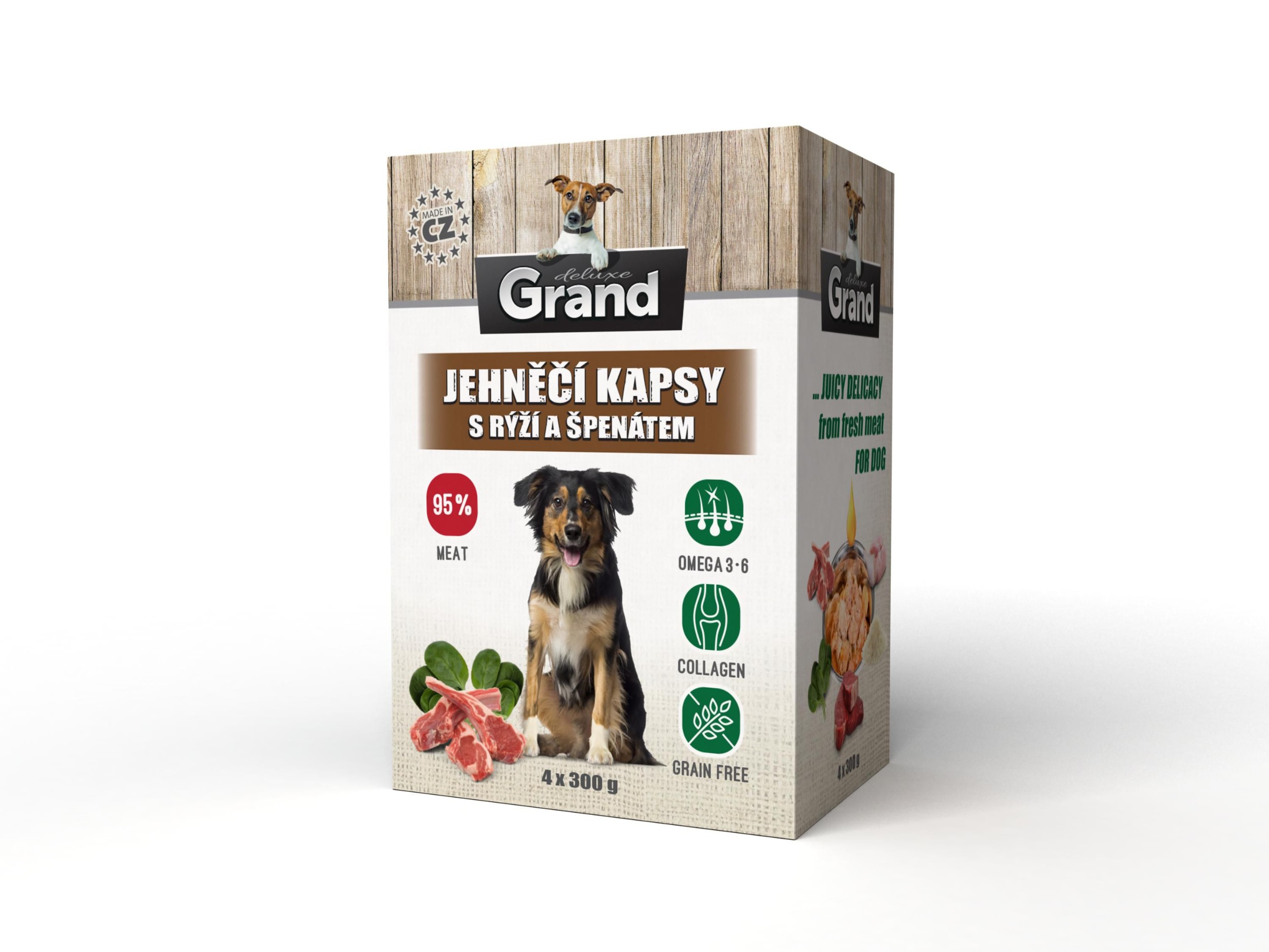 Svět zvířat - Grand Deluxe kapsa jehněčí, rýže, špenát 4 x 300 g