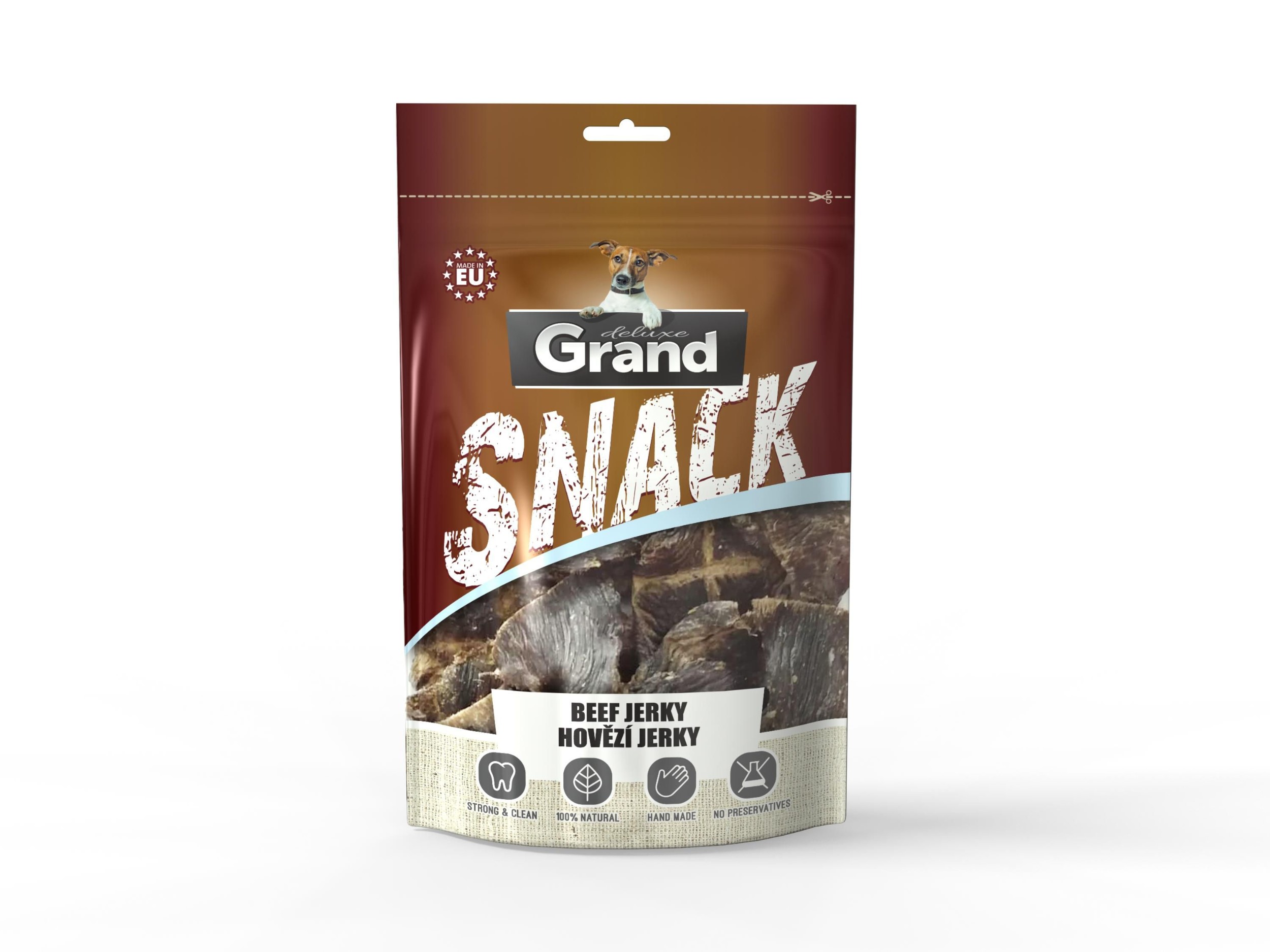 Svět zvířat - Grand Hovězí Jerky - pamlsek pro psy, sušené hovězí maso 100g