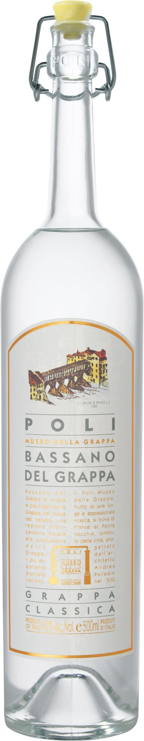 Nápoje - Grappa Jacopo Poli Bassano Classica 40% 0,5l