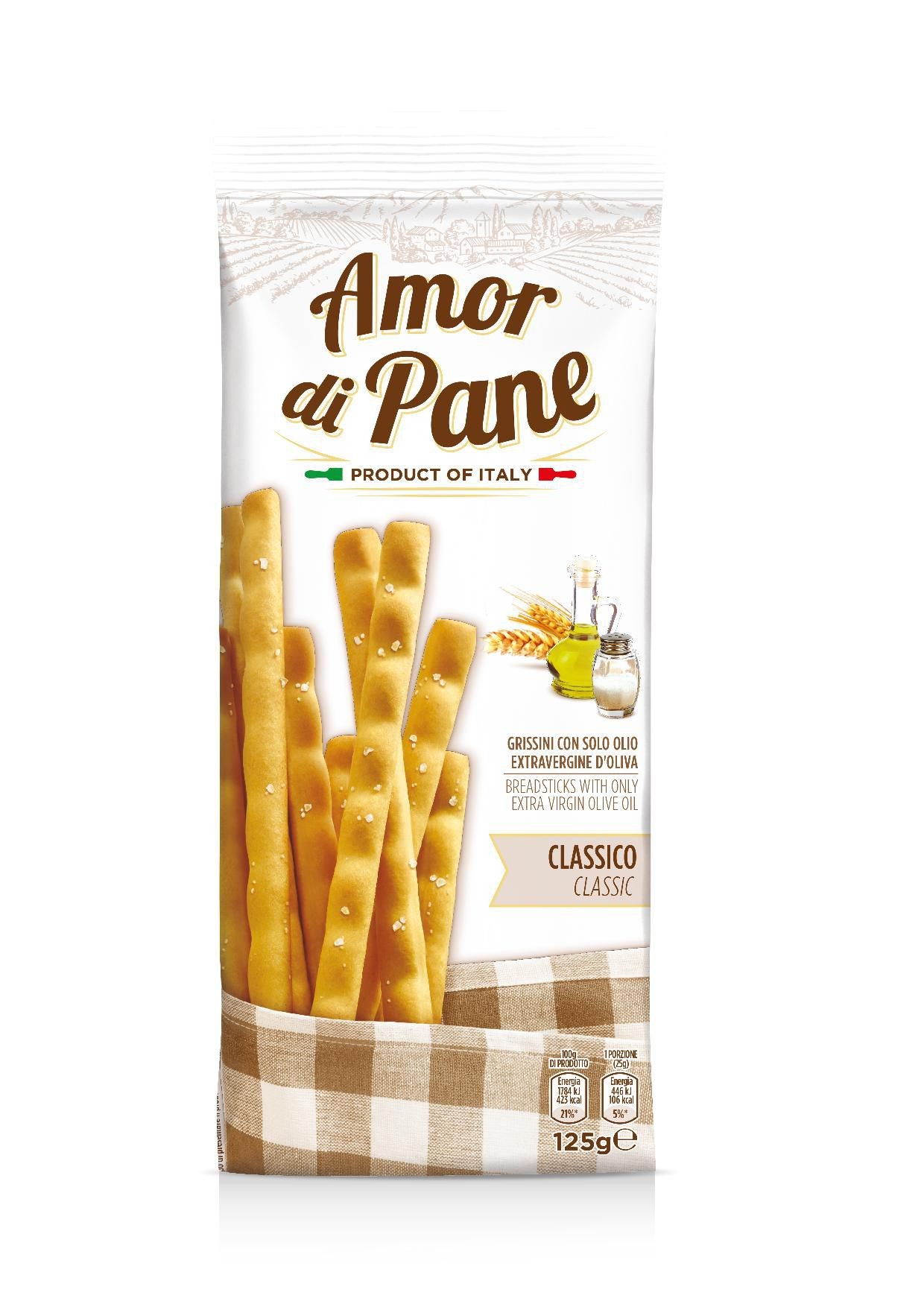 Trvanlivé potraviny - Grissini Amor di Pane Classic 125g