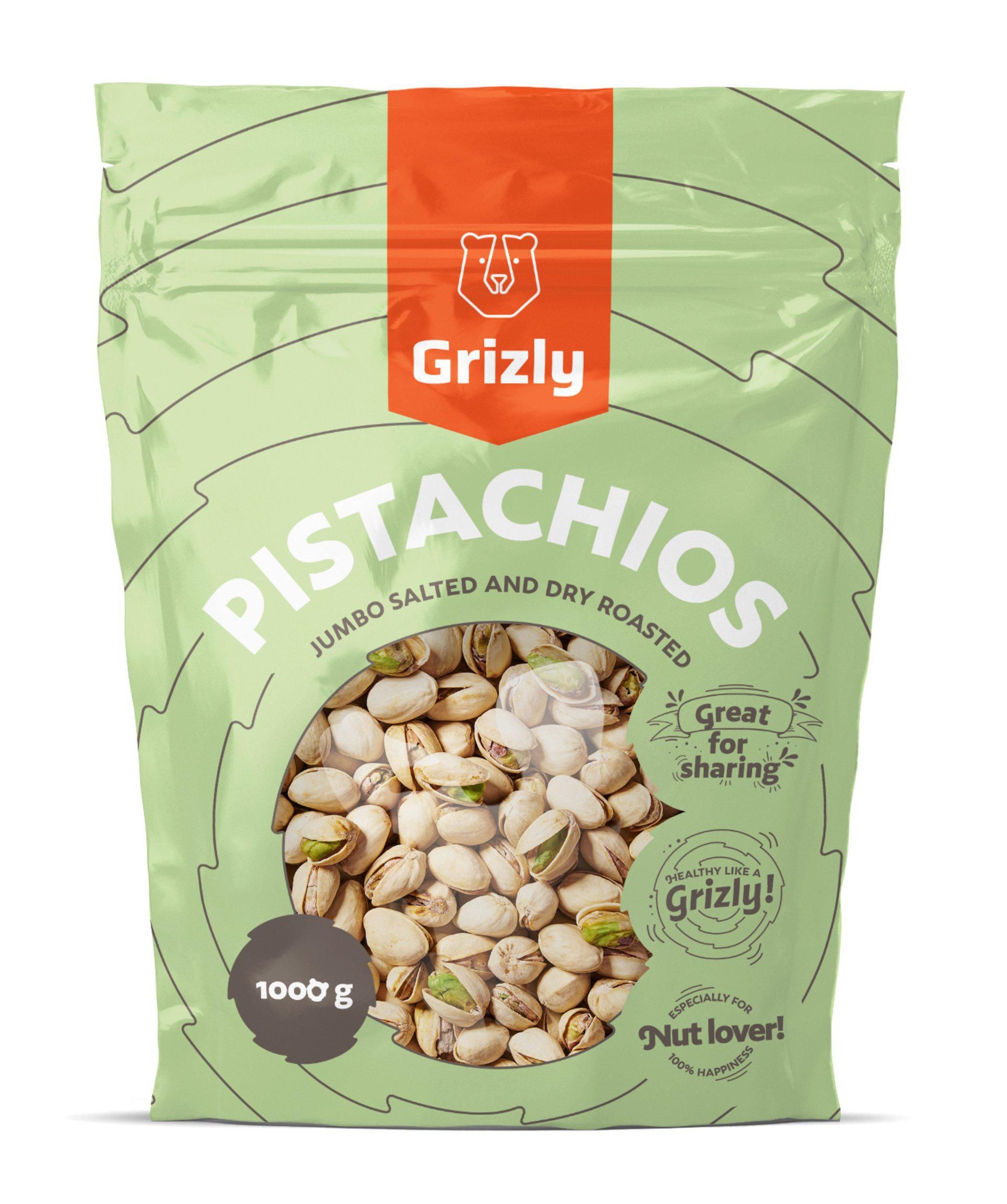 Trvanlivé potraviny - Grizly Pistácie pražené solené Jumbo 1000 g