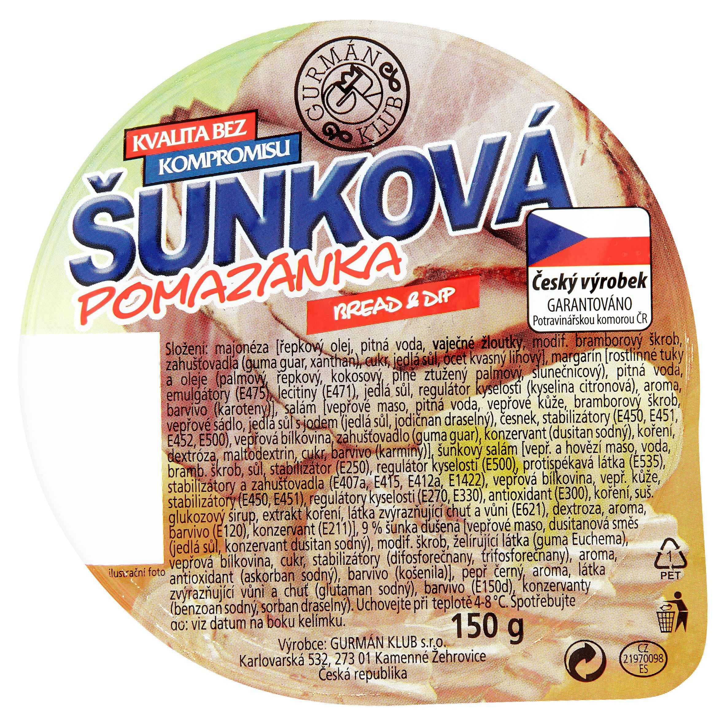 Uzeniny a lahůdky - Gurmán Klub Bread & Dip Šunková pomazánka 150 g