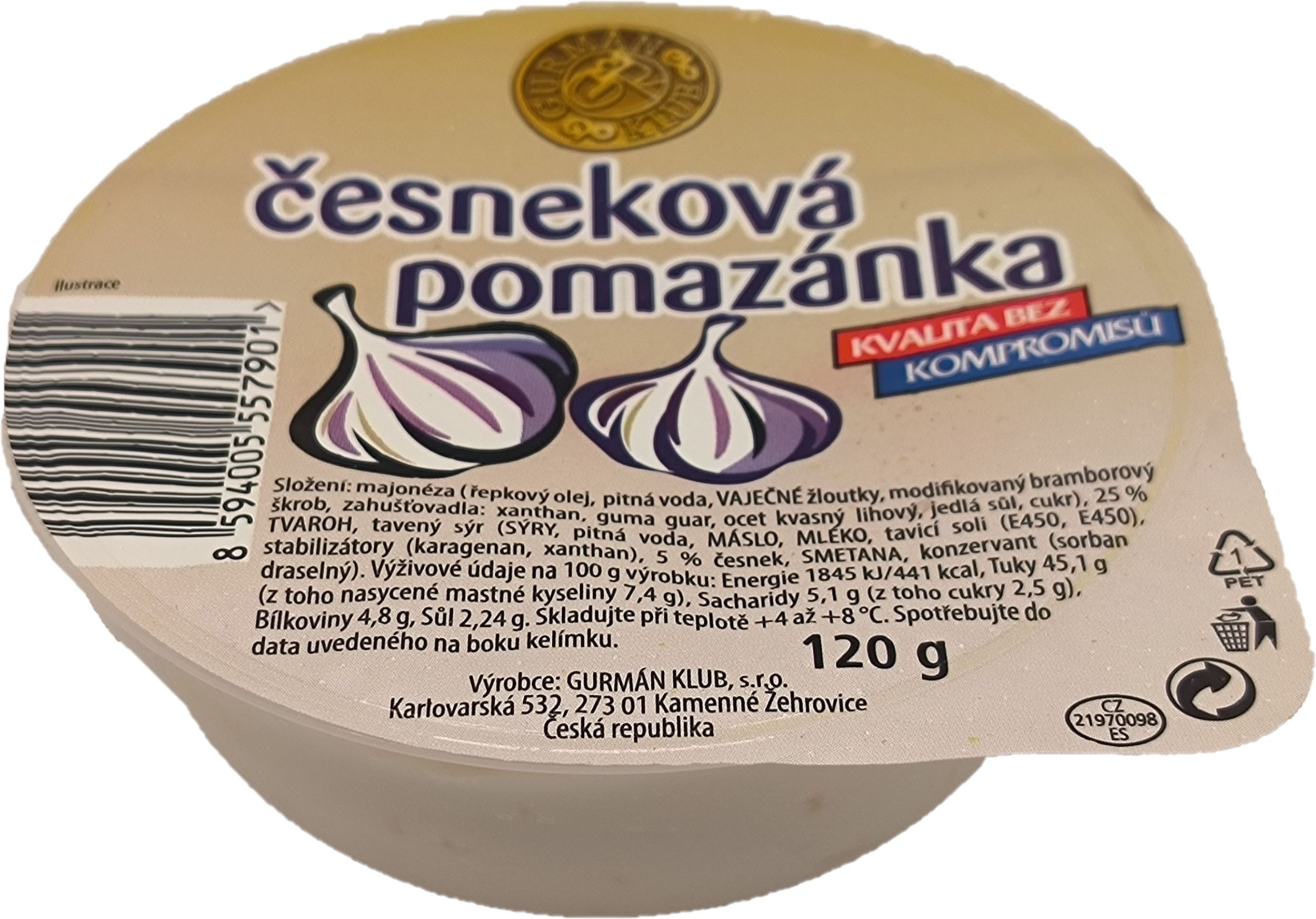 Uzeniny a lahůdky - Gurmán klub Česneková pomazánka 120g