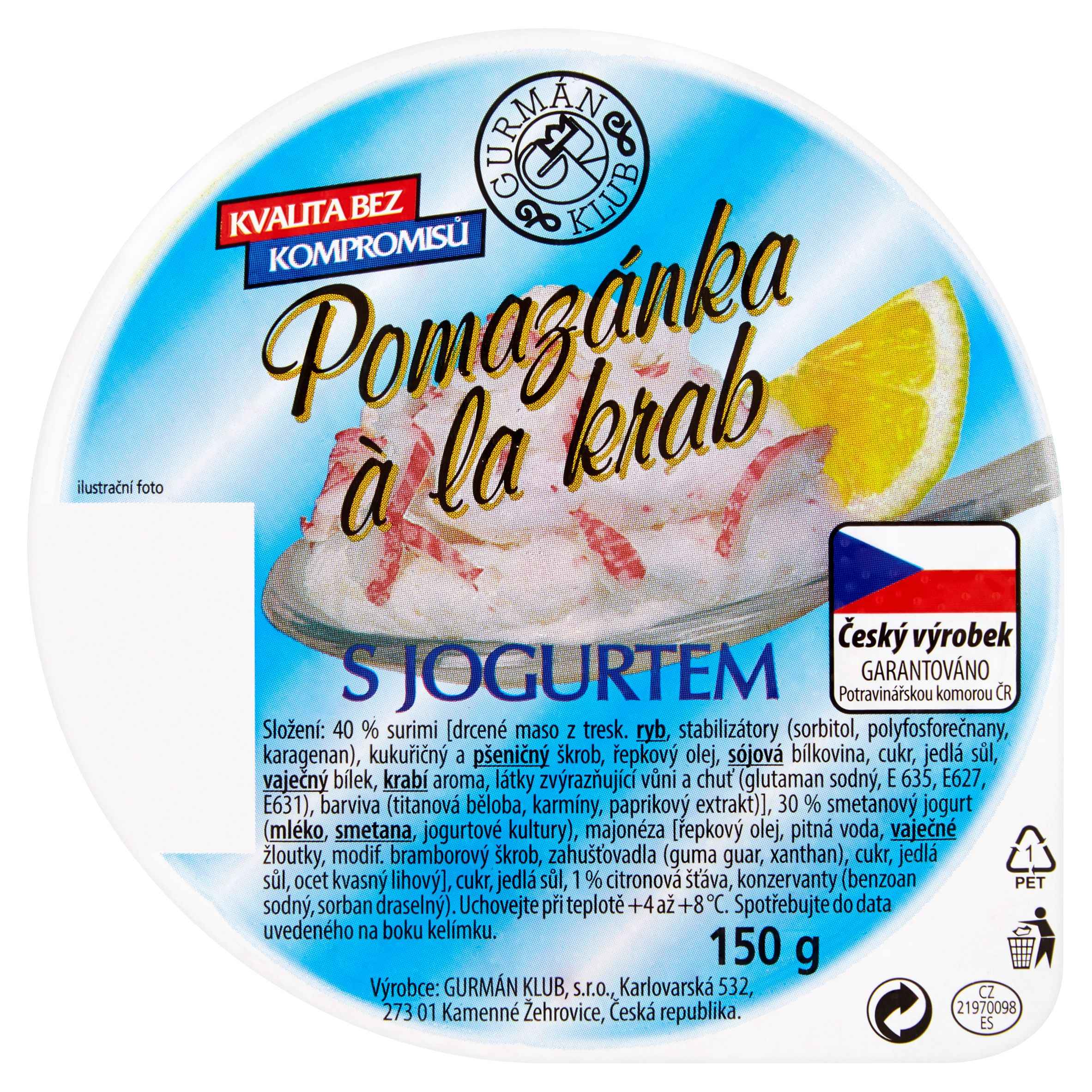 Uzeniny a lahůdky - Gurmán Klub Pomazánka ála krab 150 g