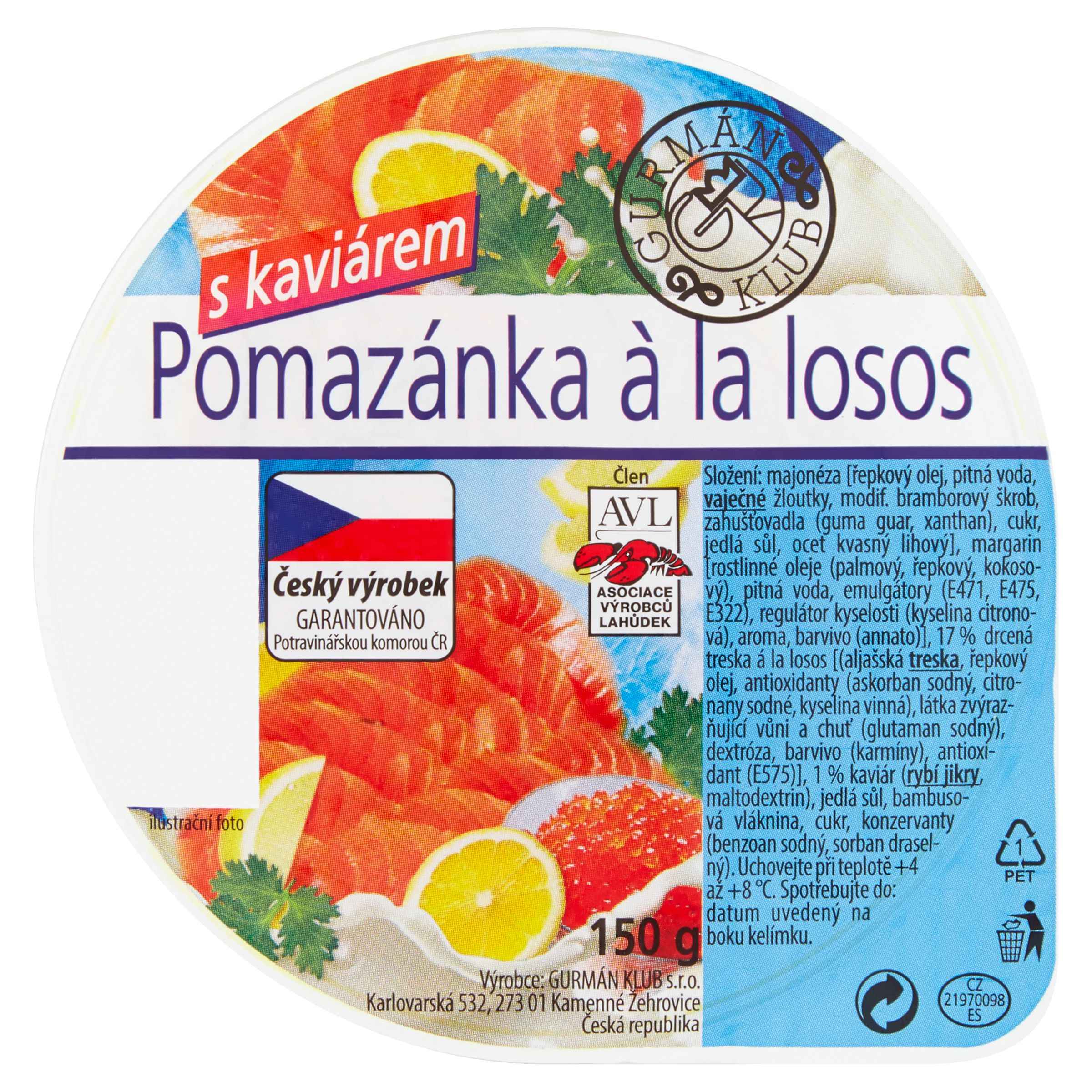 Uzeniny a lahůdky - Gurmán Klub Pomazánka àlá losos s kaviárem 150 g