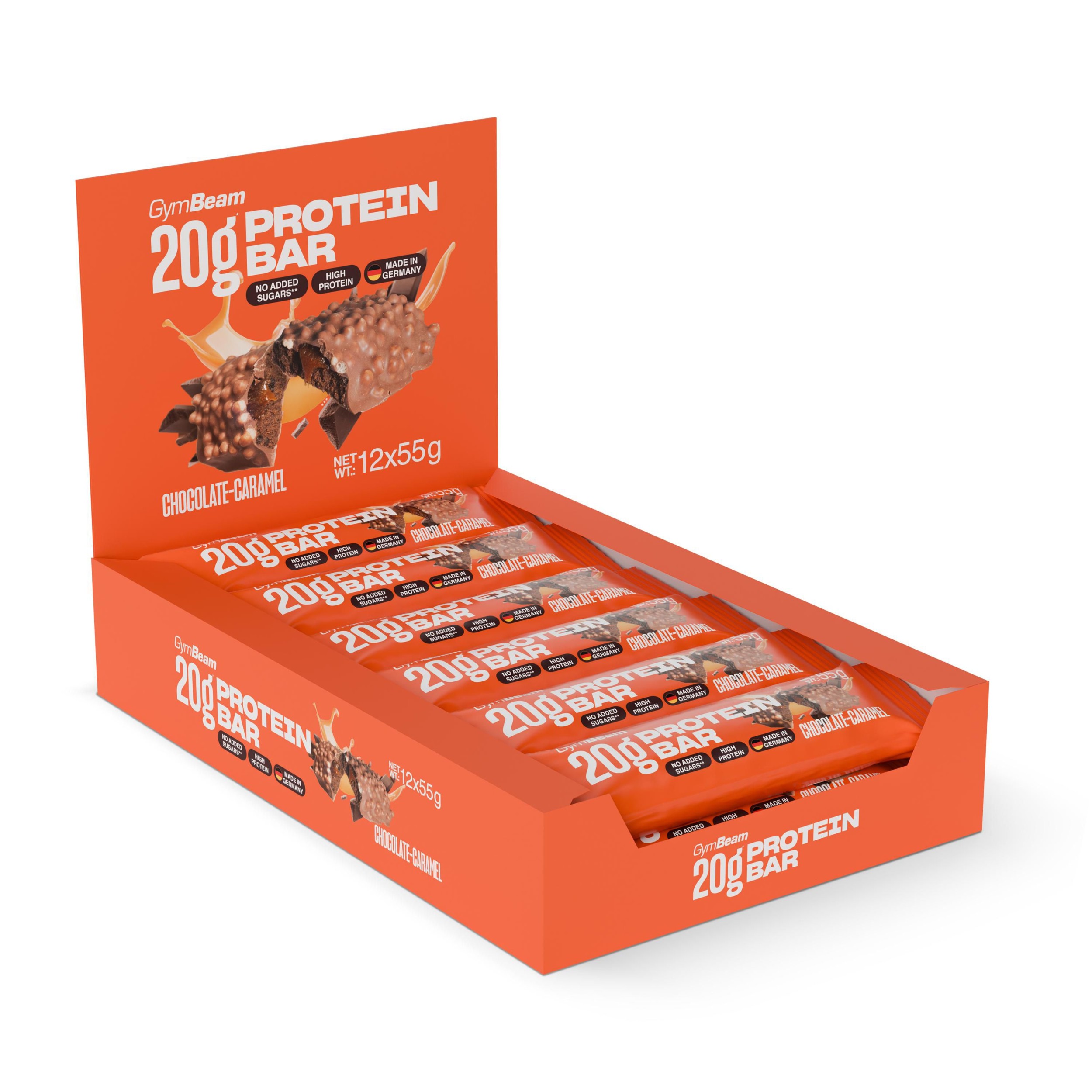 GymBeam 20 g Protein bar čokoláda-karamel 55 g-1