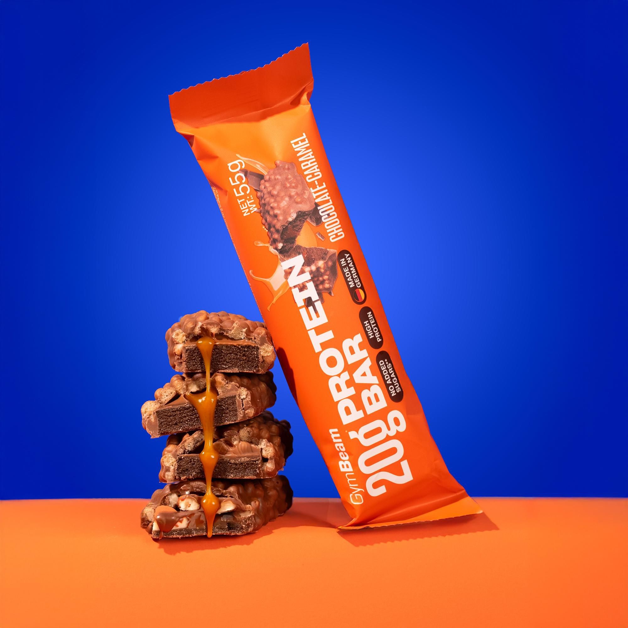 GymBeam 20 g Protein bar čokoláda-karamel 55 g-0