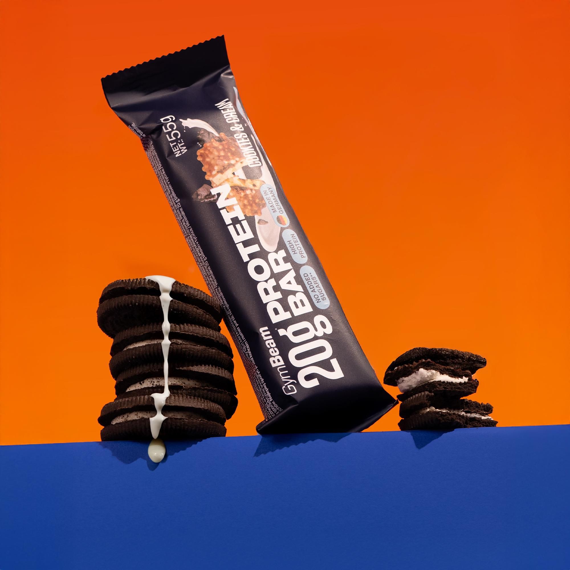 GymBeam 20 g Protein bar cookies-krém 55 g-0