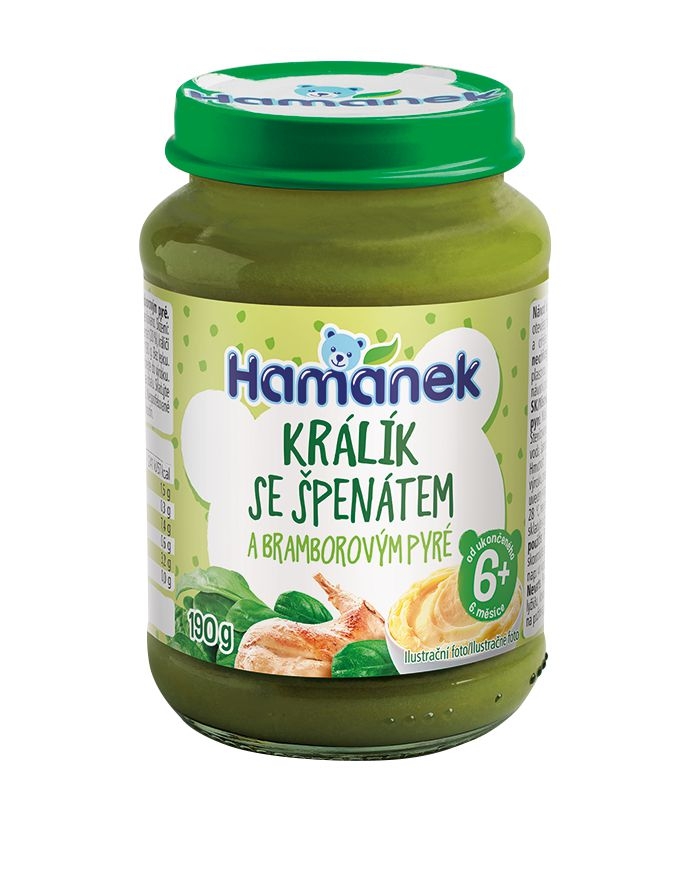 Svět dětí - Hamánek Králík se špenátem a bramborem 190 g