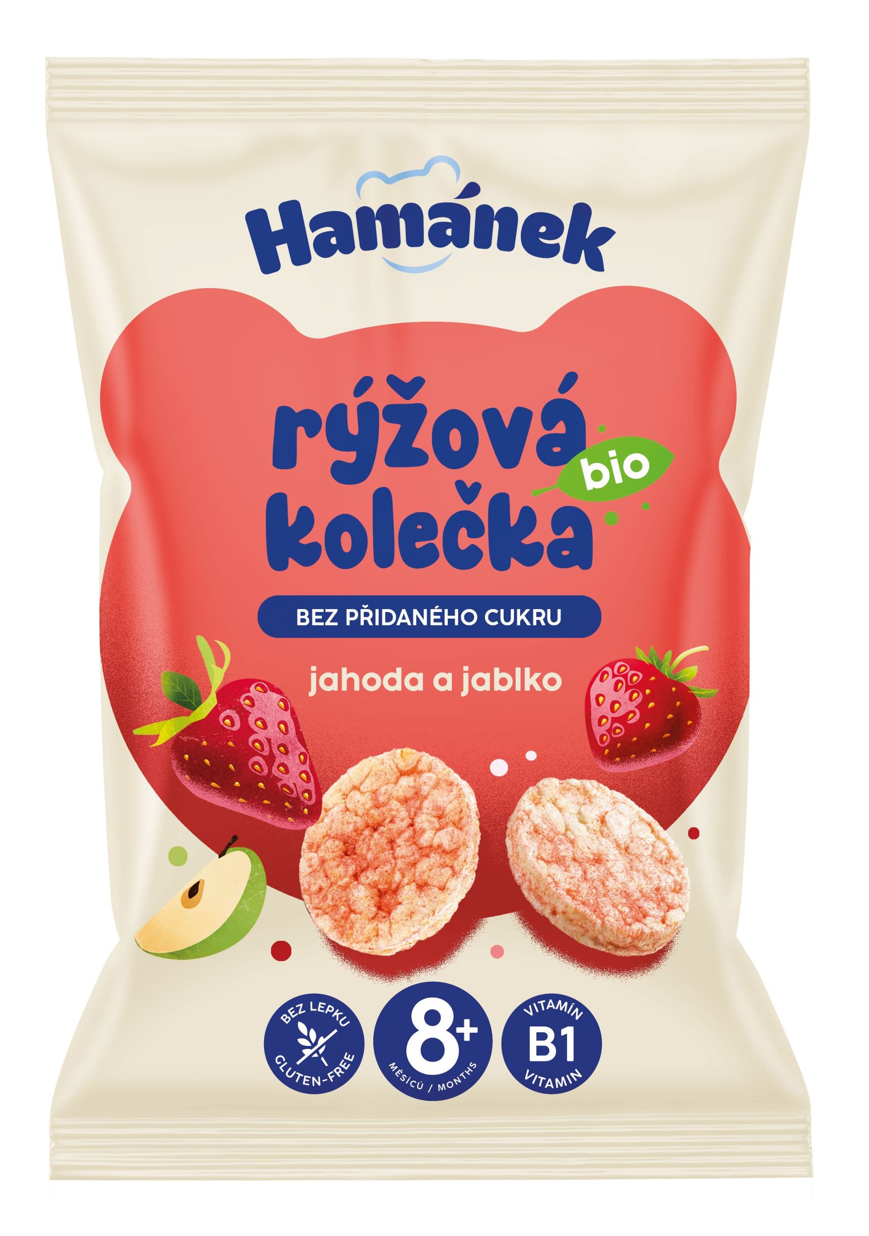 Zdravý svět - Hamánek Rýžová kolečka BIO Jahoda&Jablko 8m+ 35g