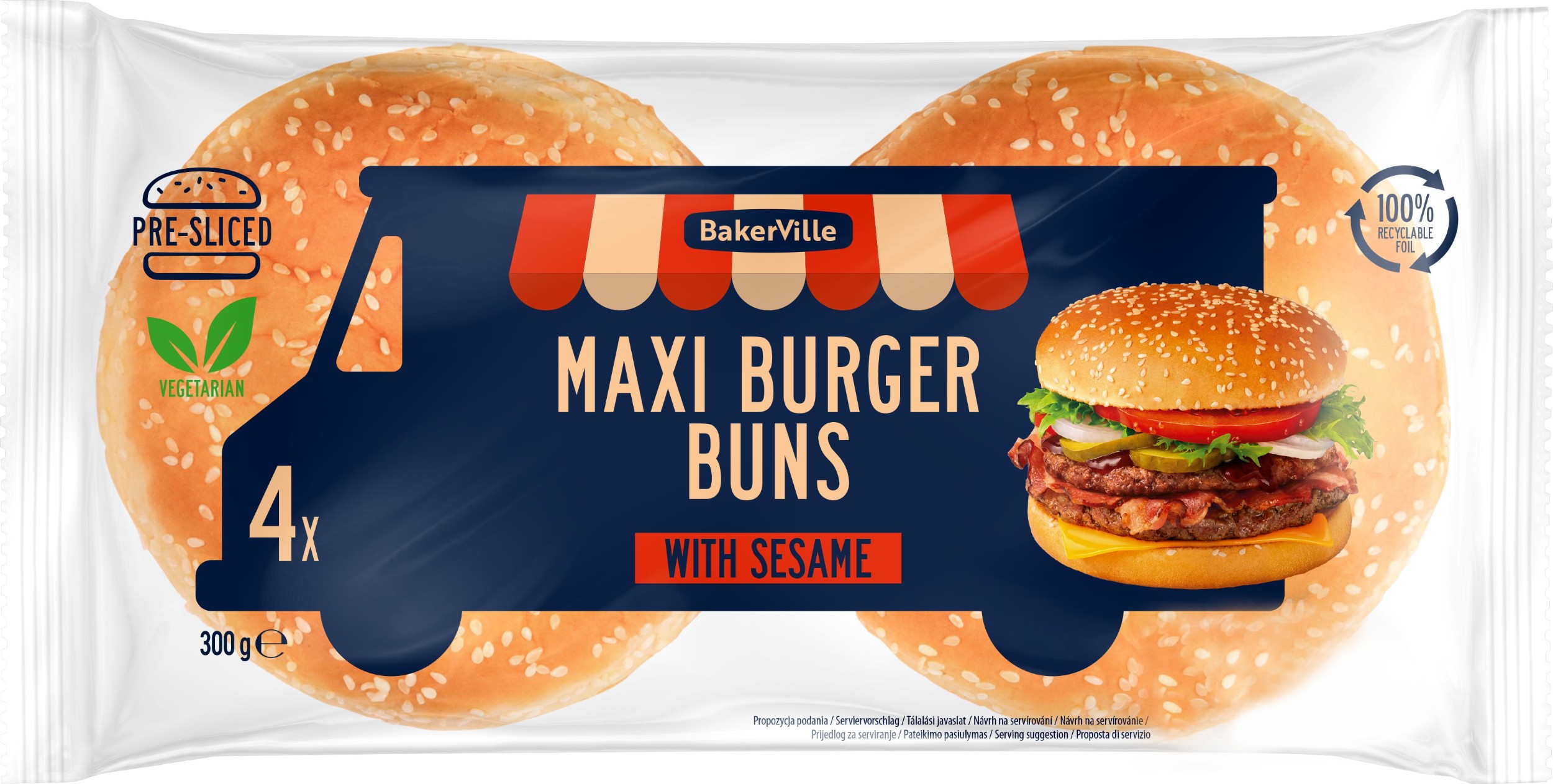 Pekárna a cukrárna - HAMBURGER MAXI SE SEZAMEM 300G  4KS