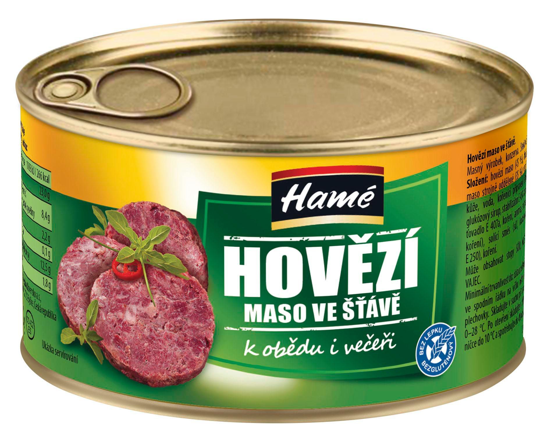 Trvanlivé potraviny - Hamé Hovězí maso ve vlastní šťávě 400 g