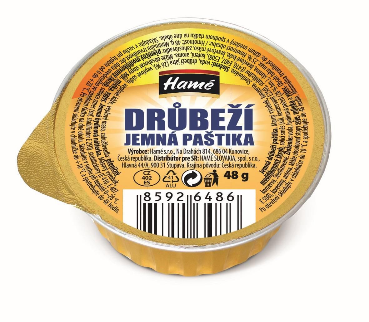 Trvanlivé potraviny - Hamé Jemná drůbeží paštika 48 g