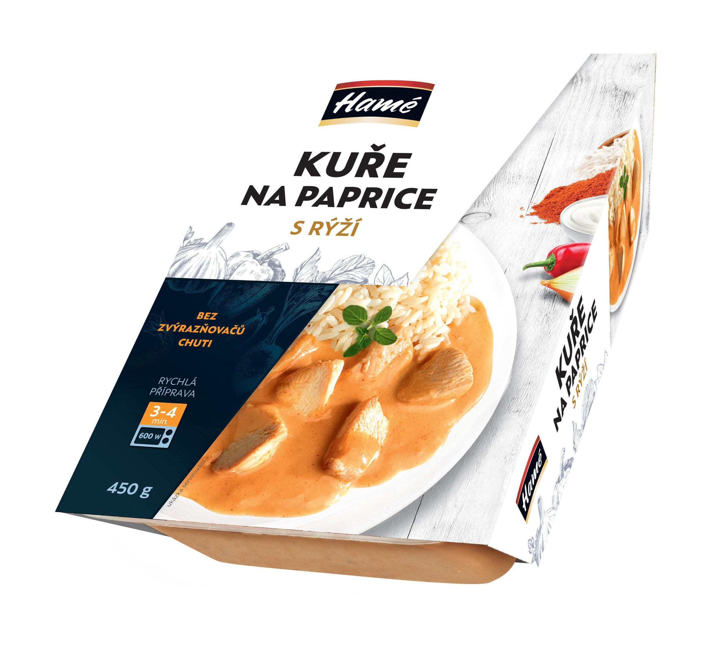 Hotová jídla - Hamé Kuře na paprice s rýží 450g