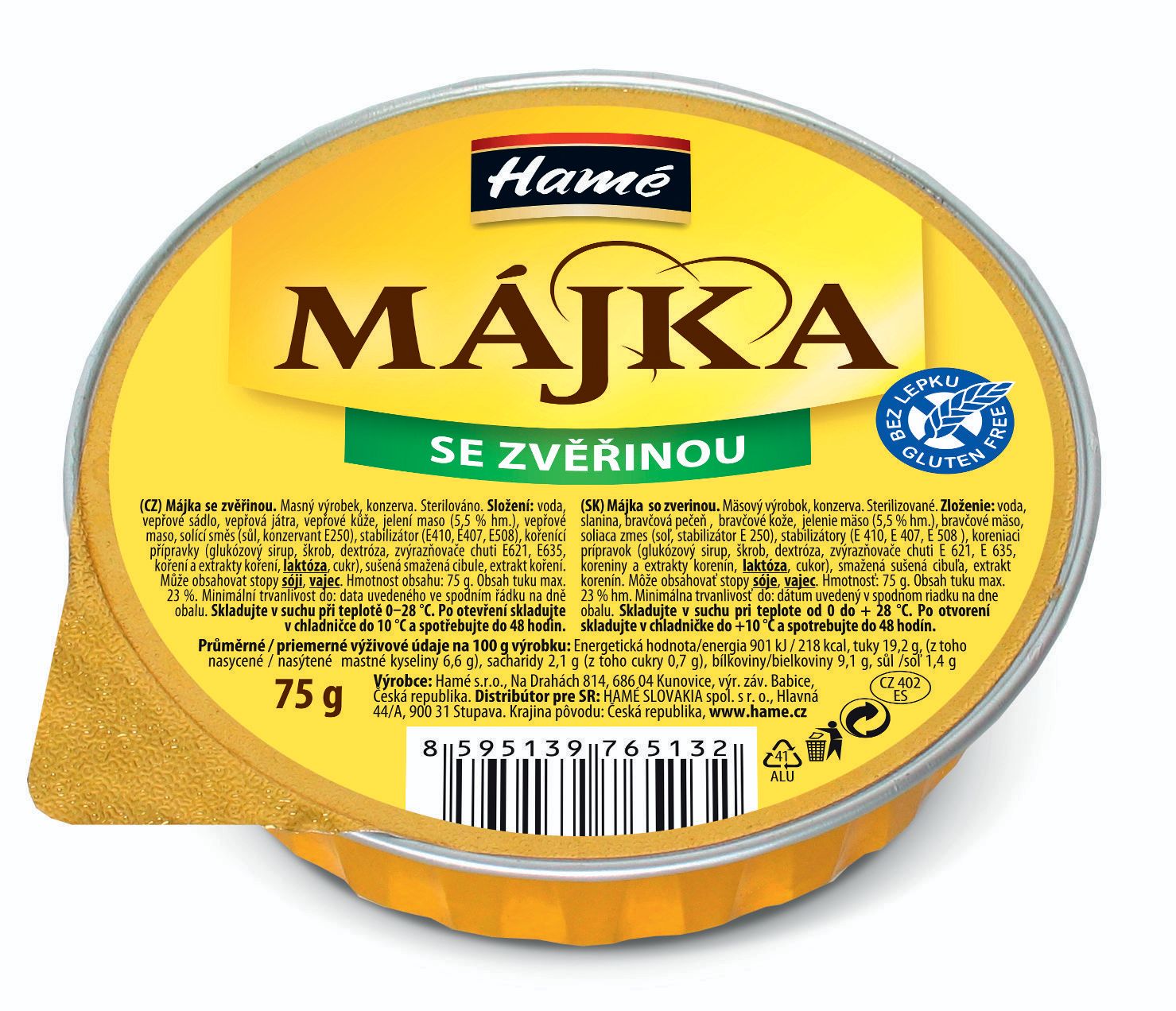 Trvanlivé potraviny - Hamé Májka se zvěřinou 75g