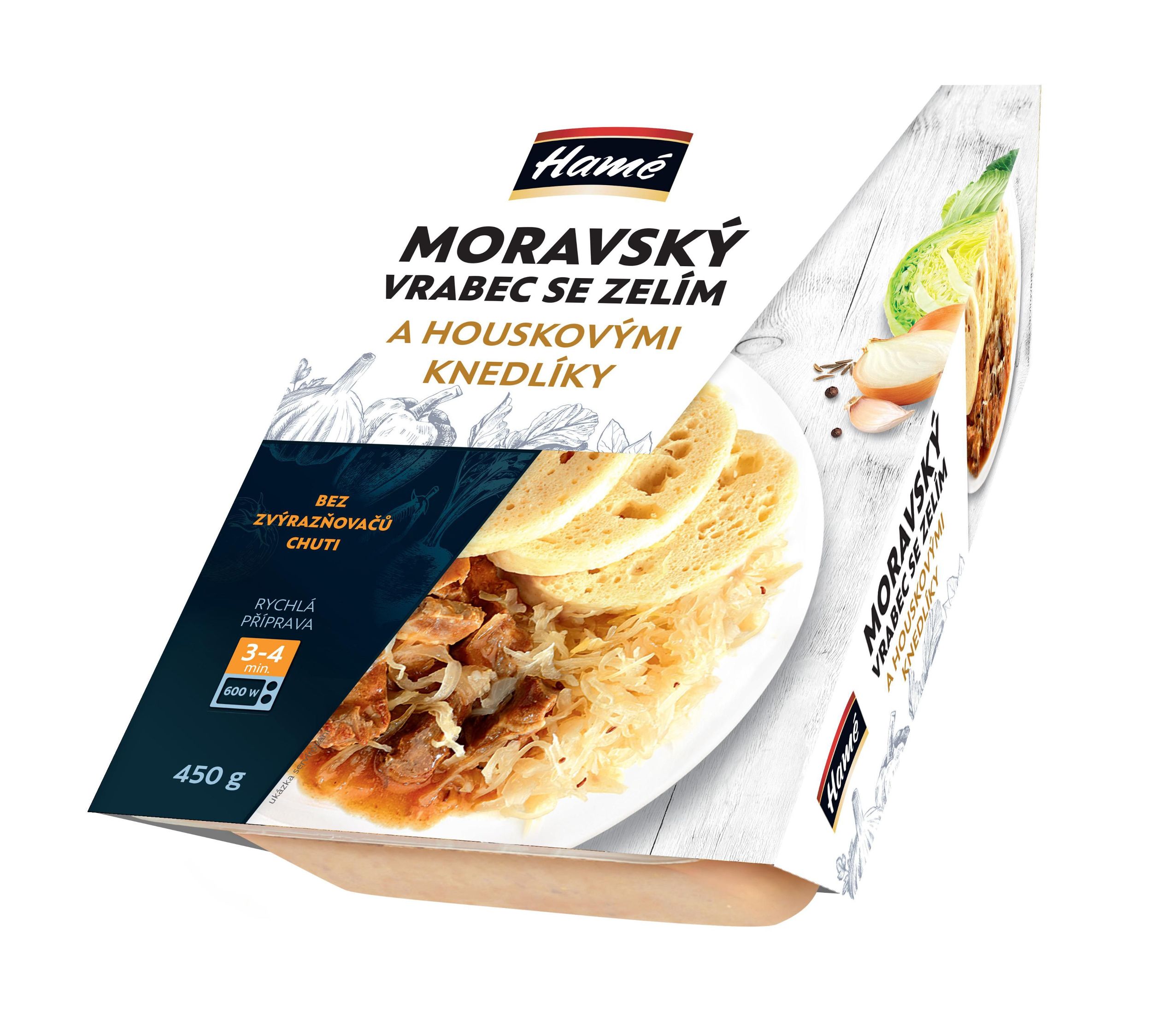 Hotová jídla - Hamé Moravský vrabec se zelím a houskovými knedlíky 450g