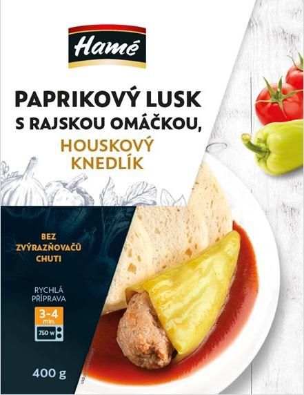 Hotová jídla - Hamé Paprikový lusk, rajská omáčka, houskový knedlík 400g