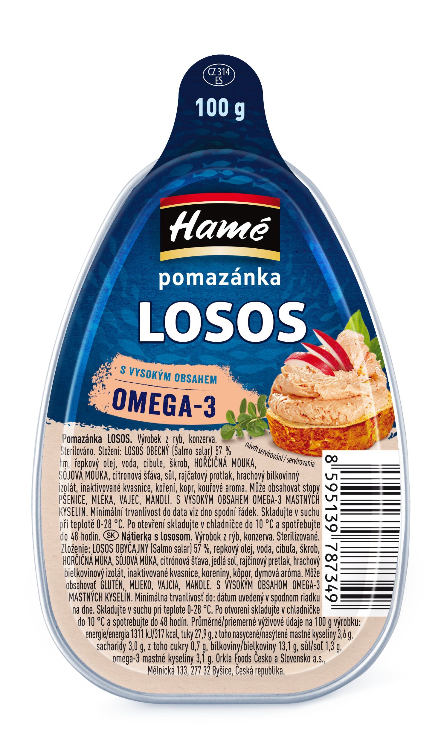 Trvanlivé potraviny - Hamé Pomazánka Losos 100g