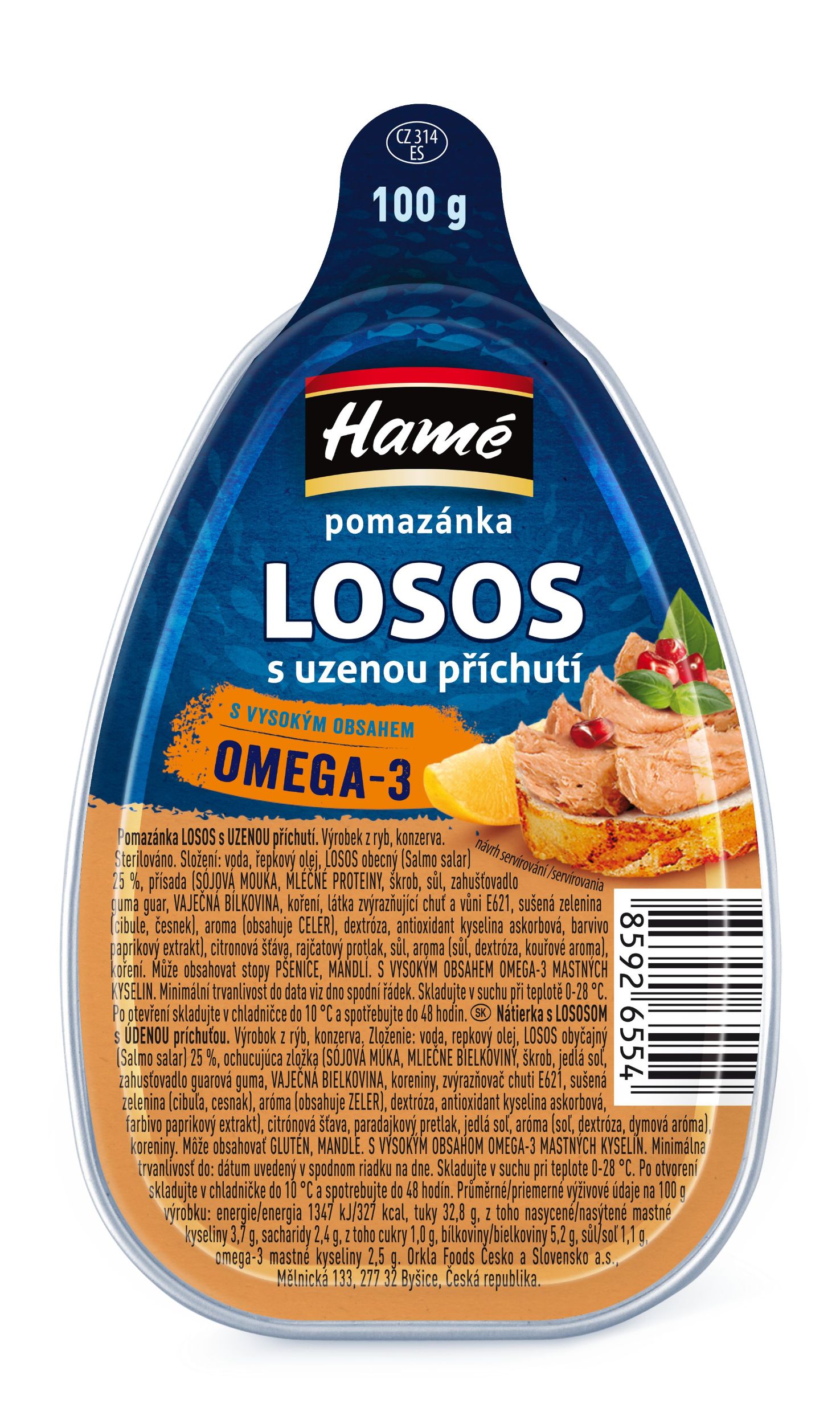 Trvanlivé potraviny - Hamé Pomazánka losos uzená příchuť 100g