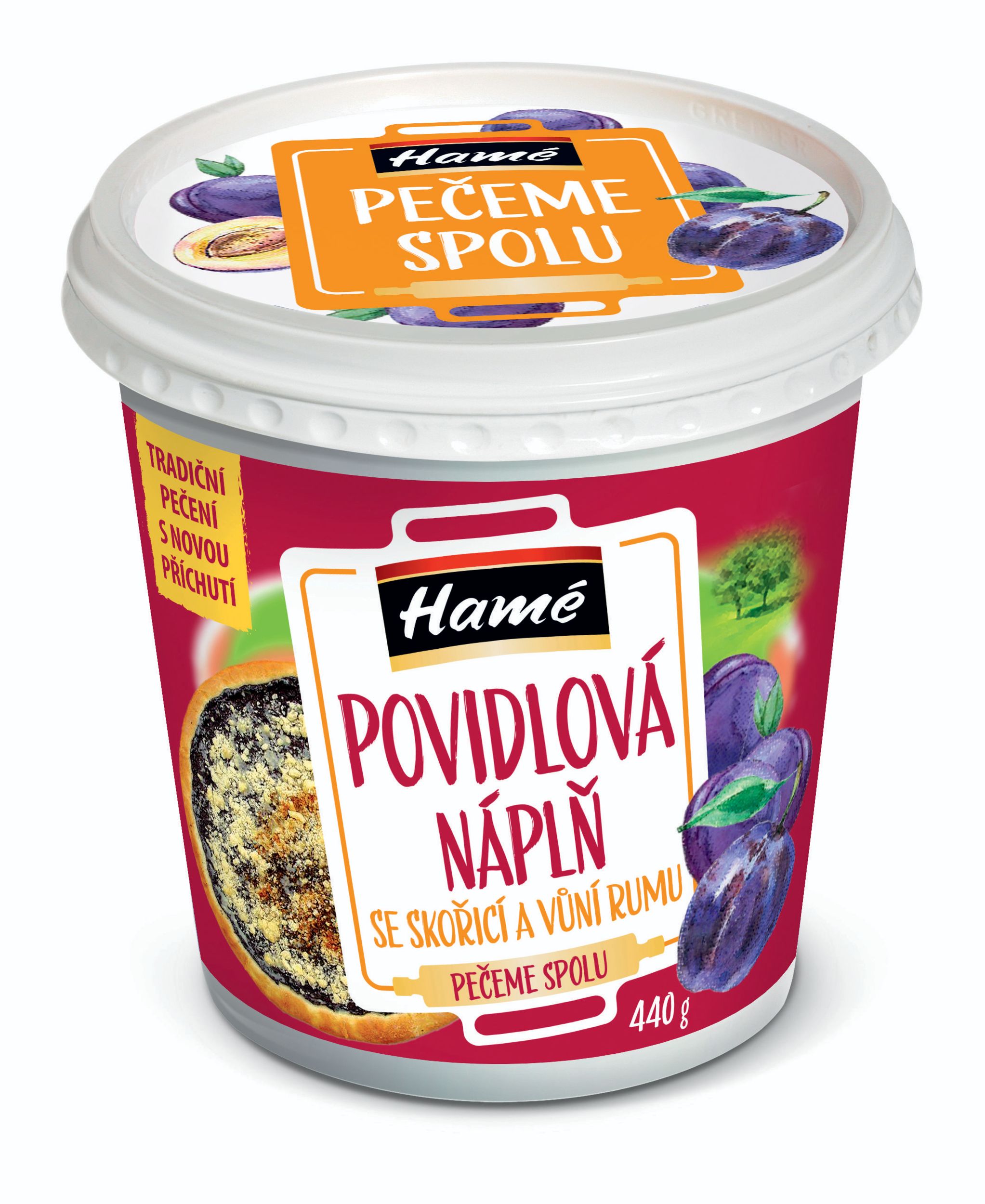 Trvanlivé potraviny - Hamé Povidlová náplň se skořicí a vůní rumu 440g