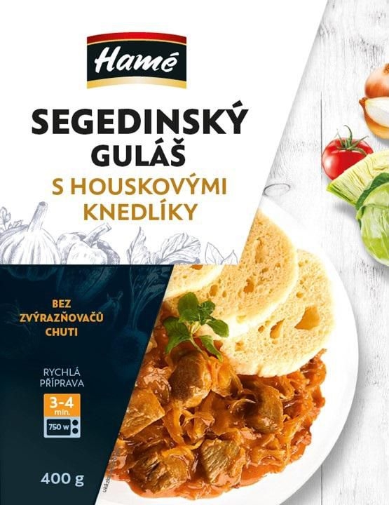 Hotová jídla - Hamé Segedinský guláš s houskovými knedlíky 400g