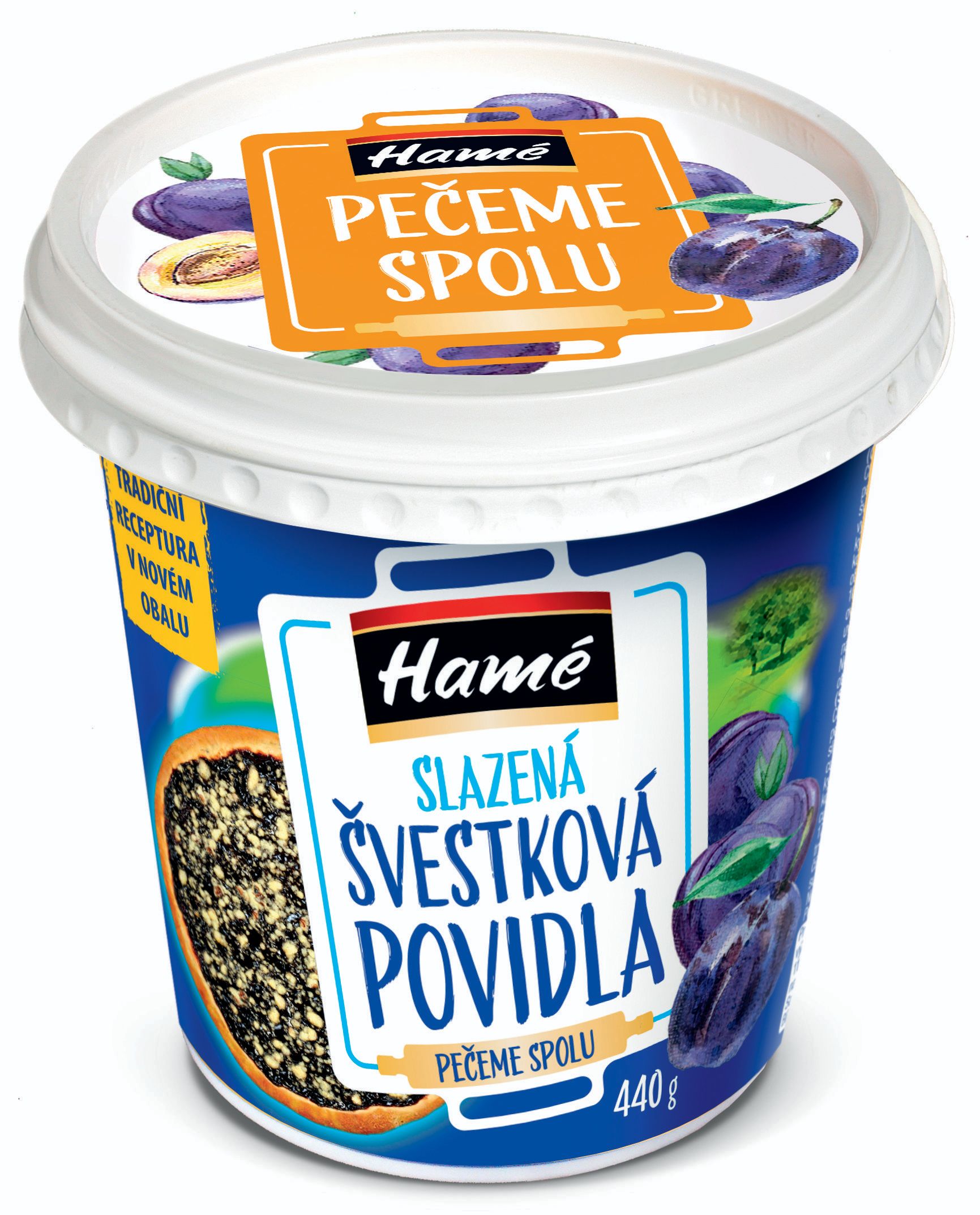 Trvanlivé potraviny - Hamé Slazená švestková povidla 440 g