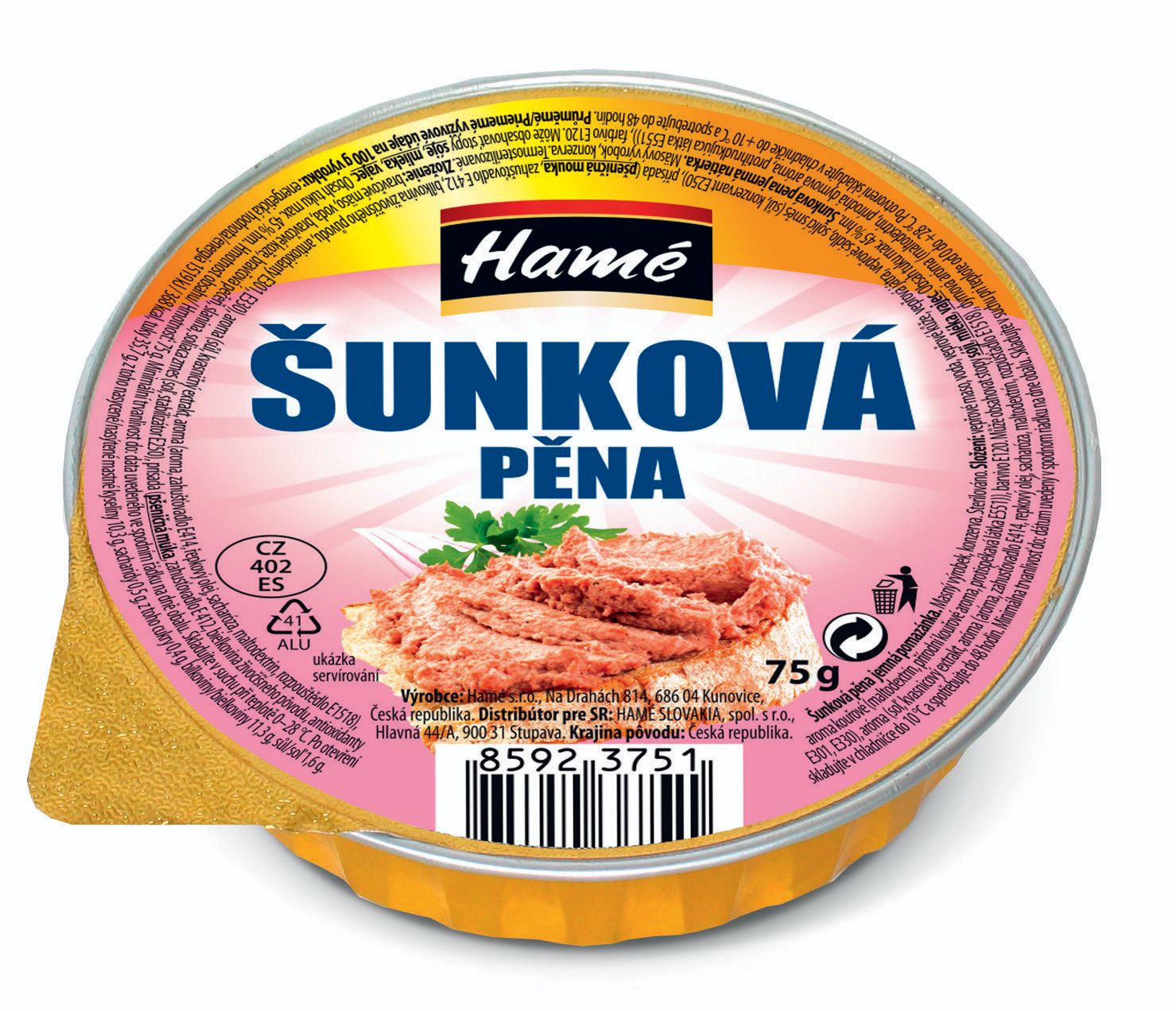 Trvanlivé potraviny - Hamé Šunková pěna 75g